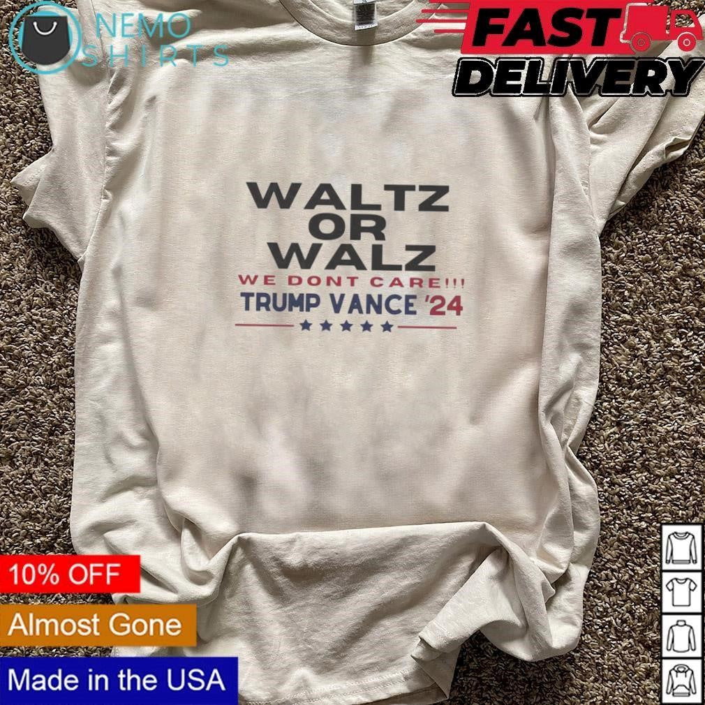 Waltz or Walz we don't care Trump Vance 24 - Adult & Kids T-Shirts, Sweatshirts & Hoodies apparel design preview 3