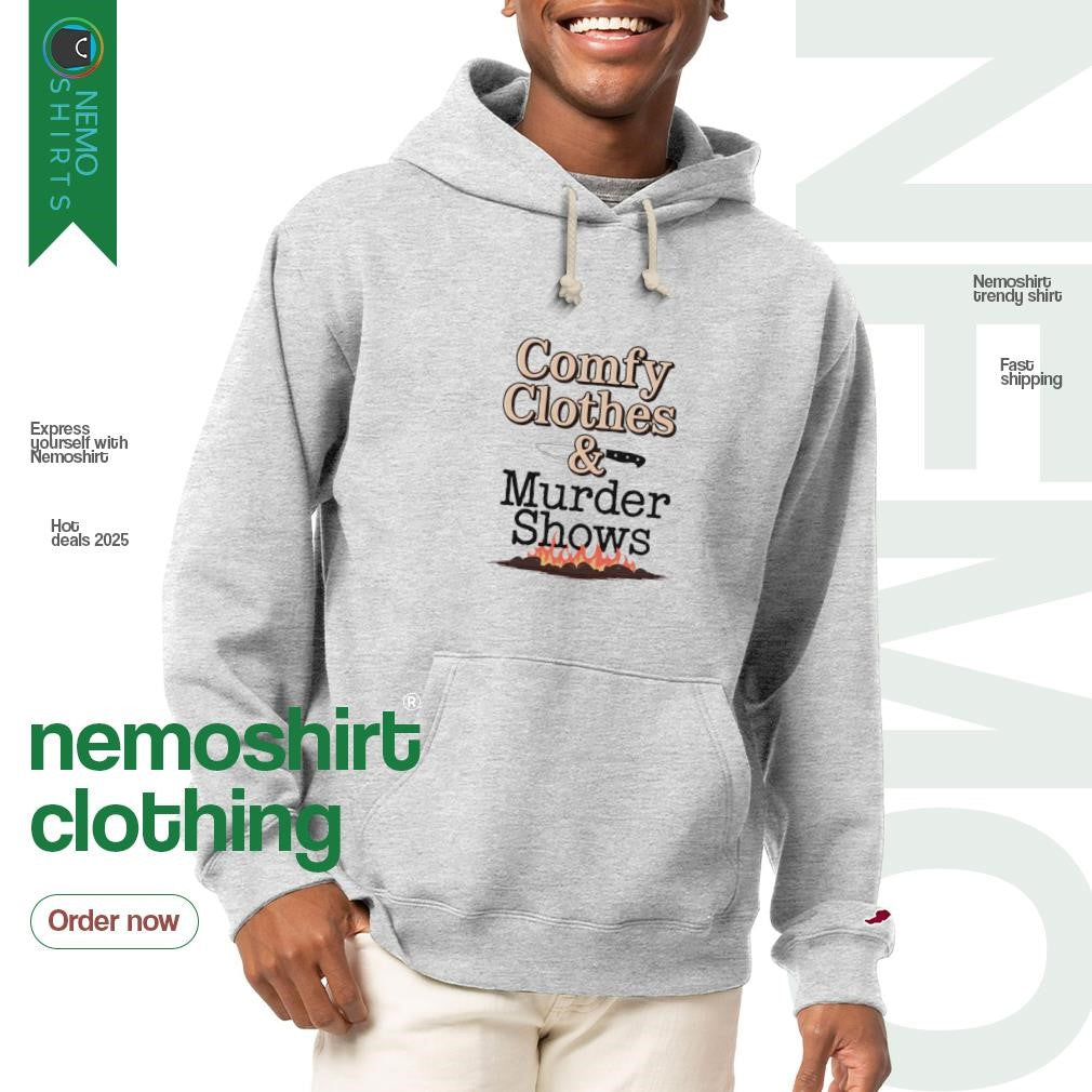 Comfy clothes and murder shows - Adult & Kids T-Shirts, Sweatshirts & Hoodies apparel design preview 2