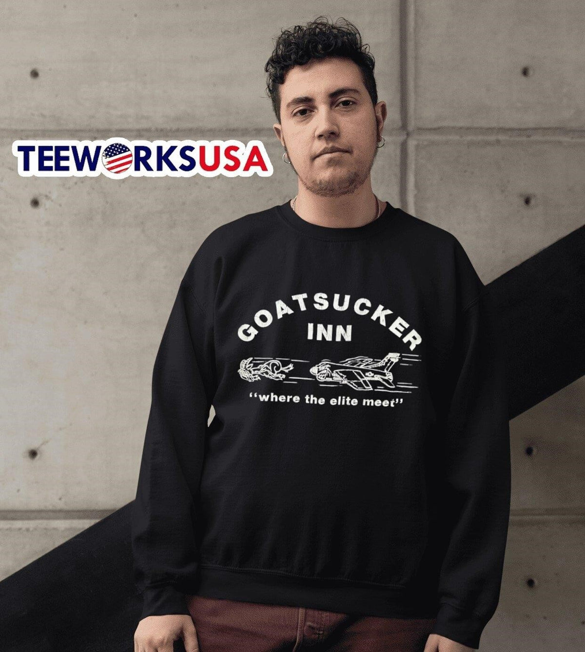 Goatsucker inn where the elite meet - Adult & Kids T-Shirts, Sweatshirts & Hoodies apparel design preview 6