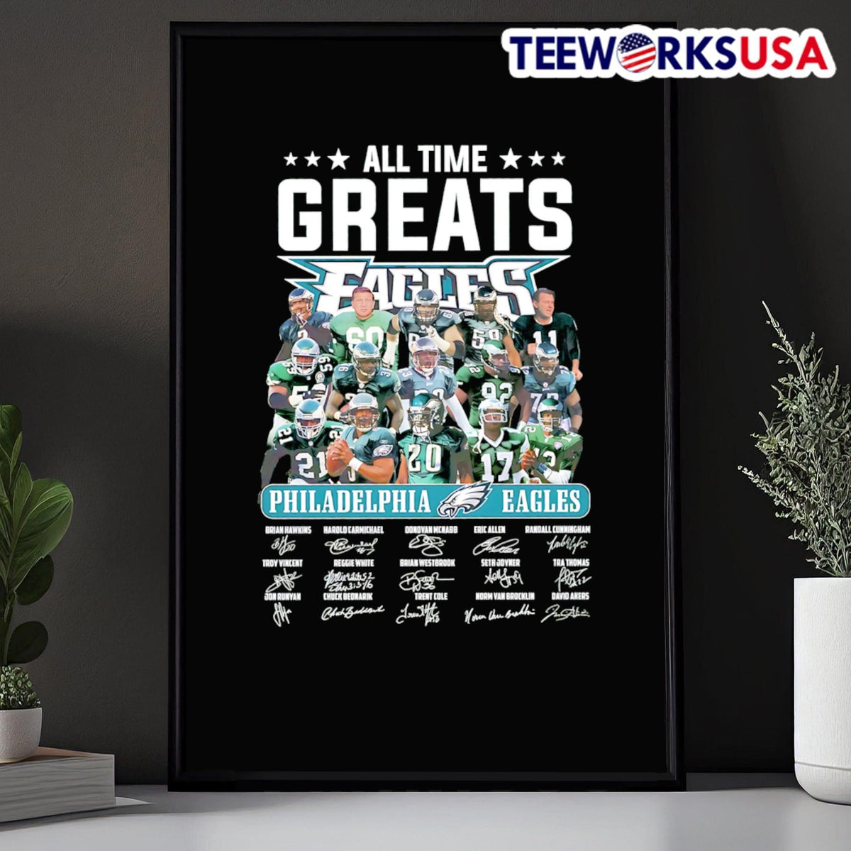 All time greats Philadelphia Eagles signatures - Adult & Kids T-Shirts, Sweatshirts & Hoodies apparel design preview 5