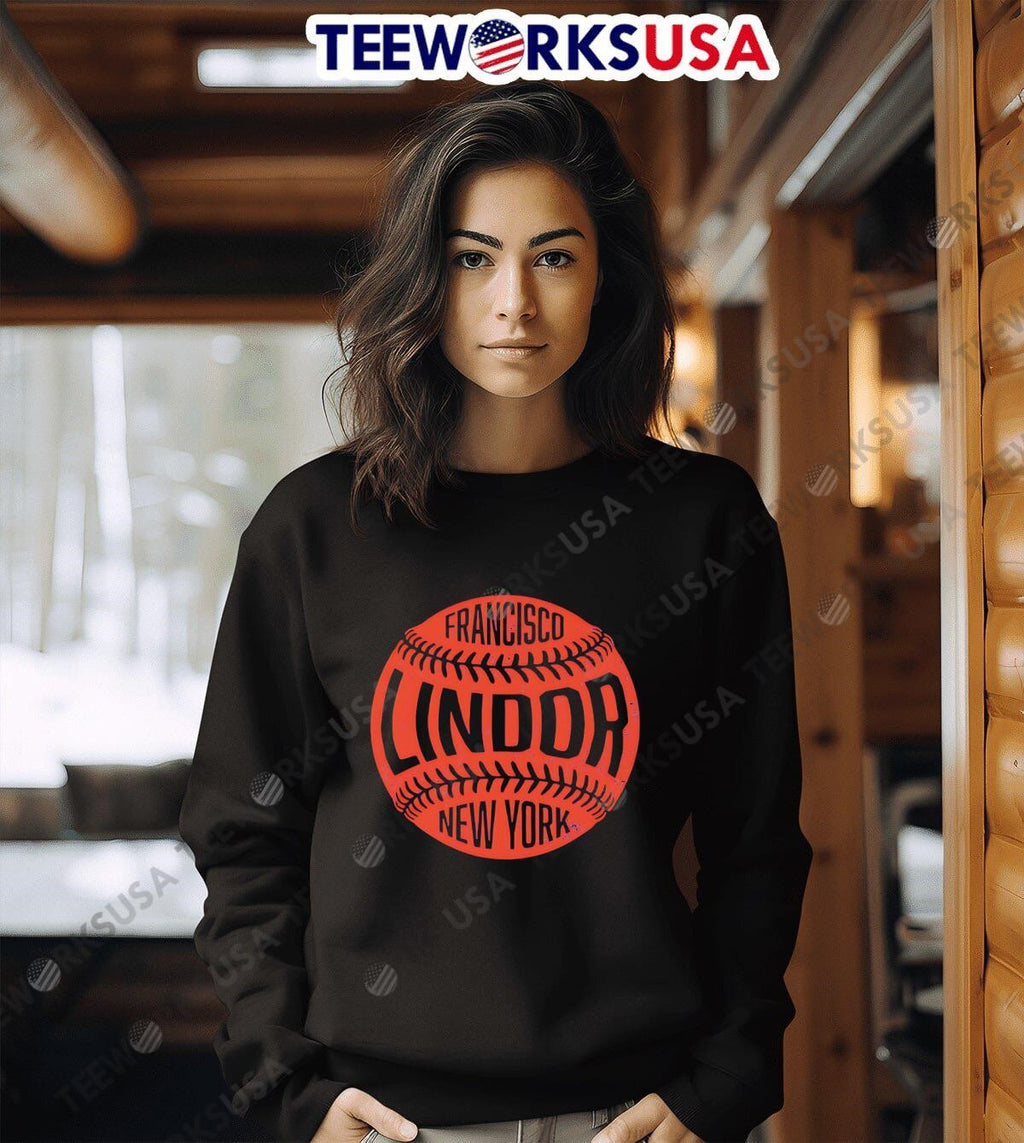 Francisco Lindor New York M Vintage Baseball - Adult & Kids T-Shirts, Sweatshirts & Hoodies apparel design preview 6