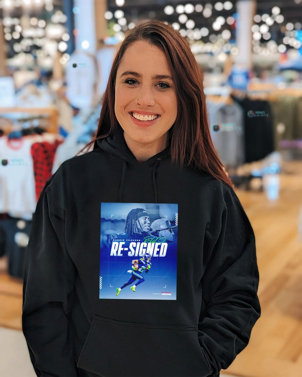 Rashid Shaheed Seattle Seahawks re signed signature - Adult & Kids T-Shirts, Sweatshirts & Hoodies apparel design preview 3