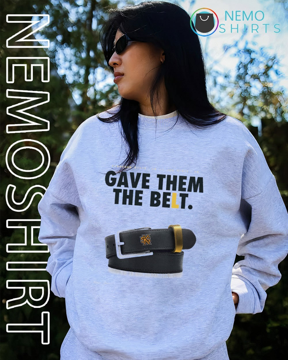 Gave them belt Kennesaw State Owls beat Jax score 19 - Adult & Kids T-Shirts, Sweatshirts & Hoodies apparel design preview 4