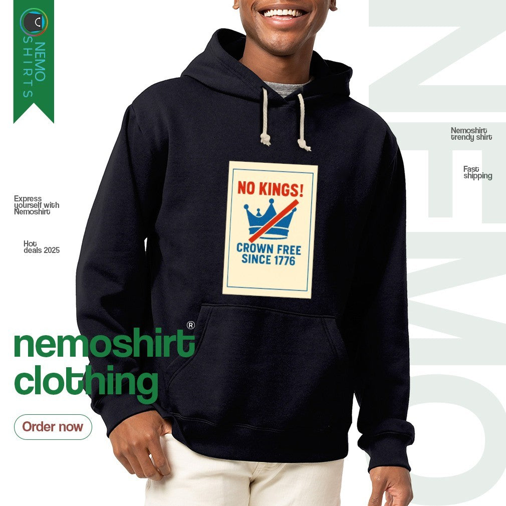 No kings crown free since 1776 - Adult & Kids T-Shirts, Sweatshirts & Hoodies apparel design preview 2