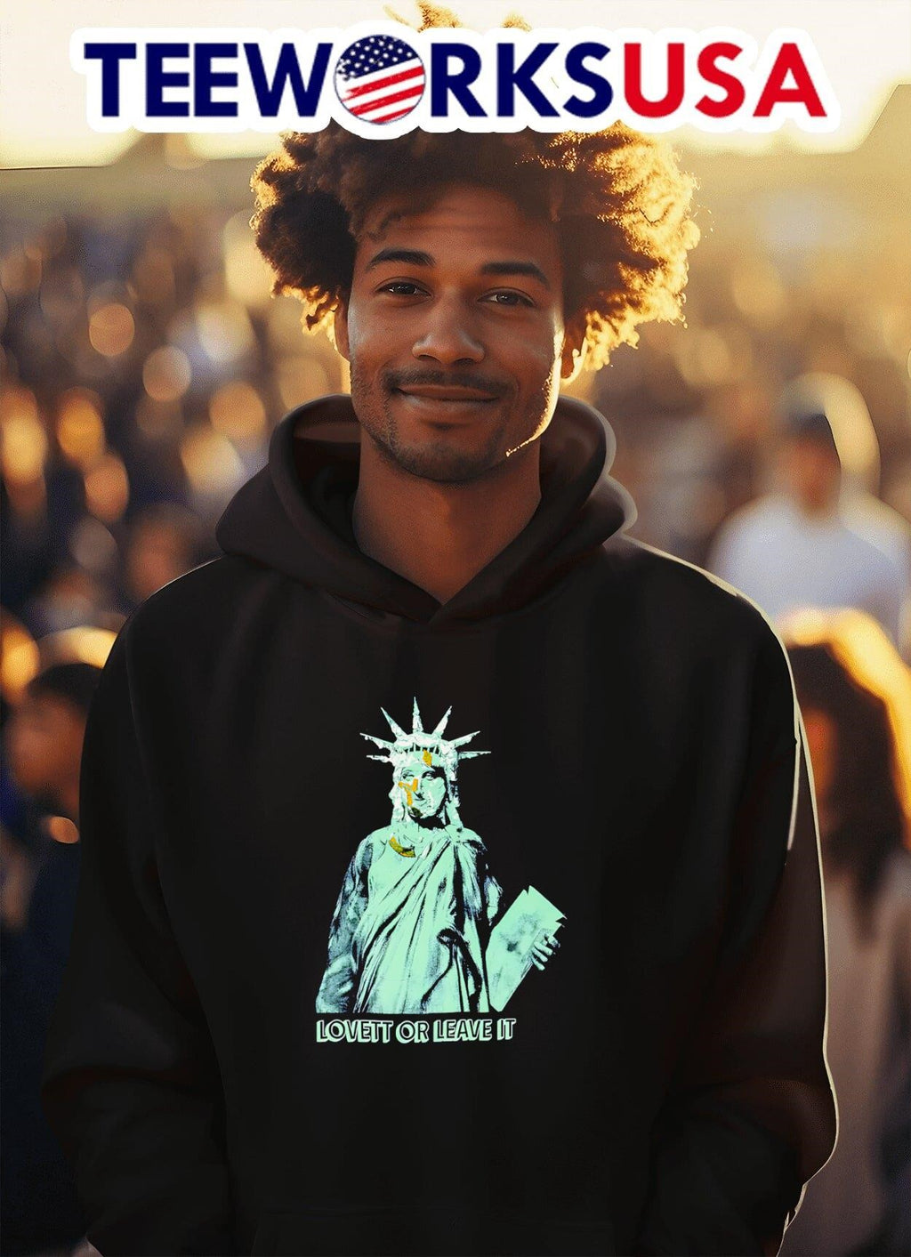 Lovett or leave it Statue of Liberty - Adult & Kids T-Shirts, Sweatshirts & Hoodies apparel design preview 2