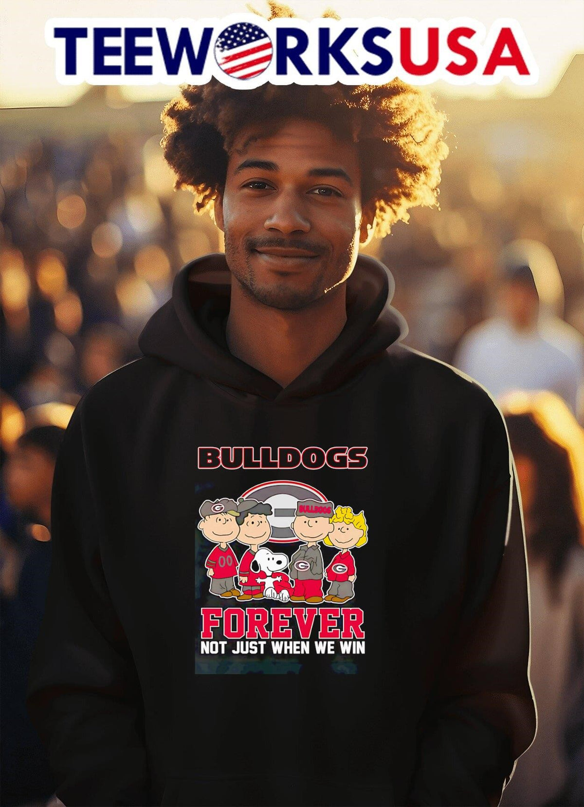 Snoopy The Peanuts Bulldogs forever not just when we - Adult & Kids T-Shirts, Sweatshirts & Hoodies apparel design preview 2