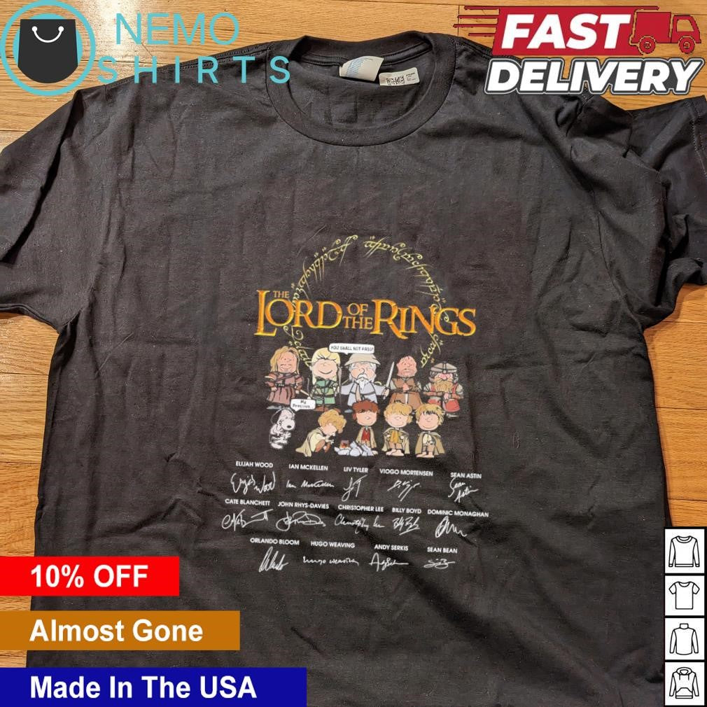 Peanut characters the Lord of Rings signatures - Adult & Kids T-Shirts, Sweatshirts & Hoodies apparel design preview 5