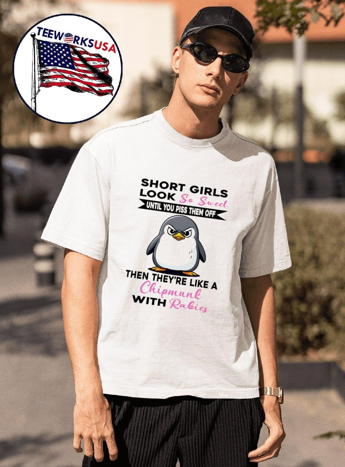 Penguin short girls look so sweet until you piss them - Adult & Kids T-Shirts, Sweatshirts & Hoodies apparel design preview 1