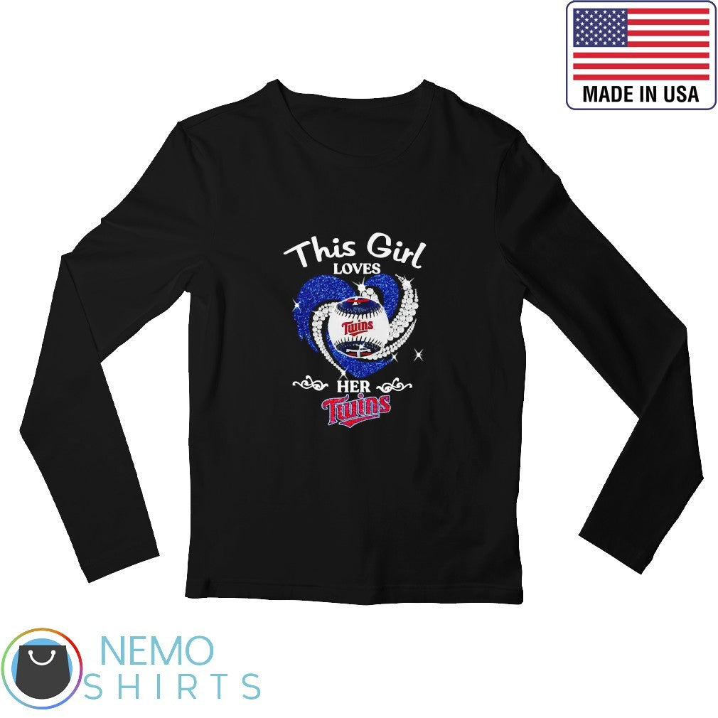 This girl loves her Minnesota Twins baseball heart - Adult & Kids T-Shirts, Sweatshirts & Hoodies apparel design preview 3