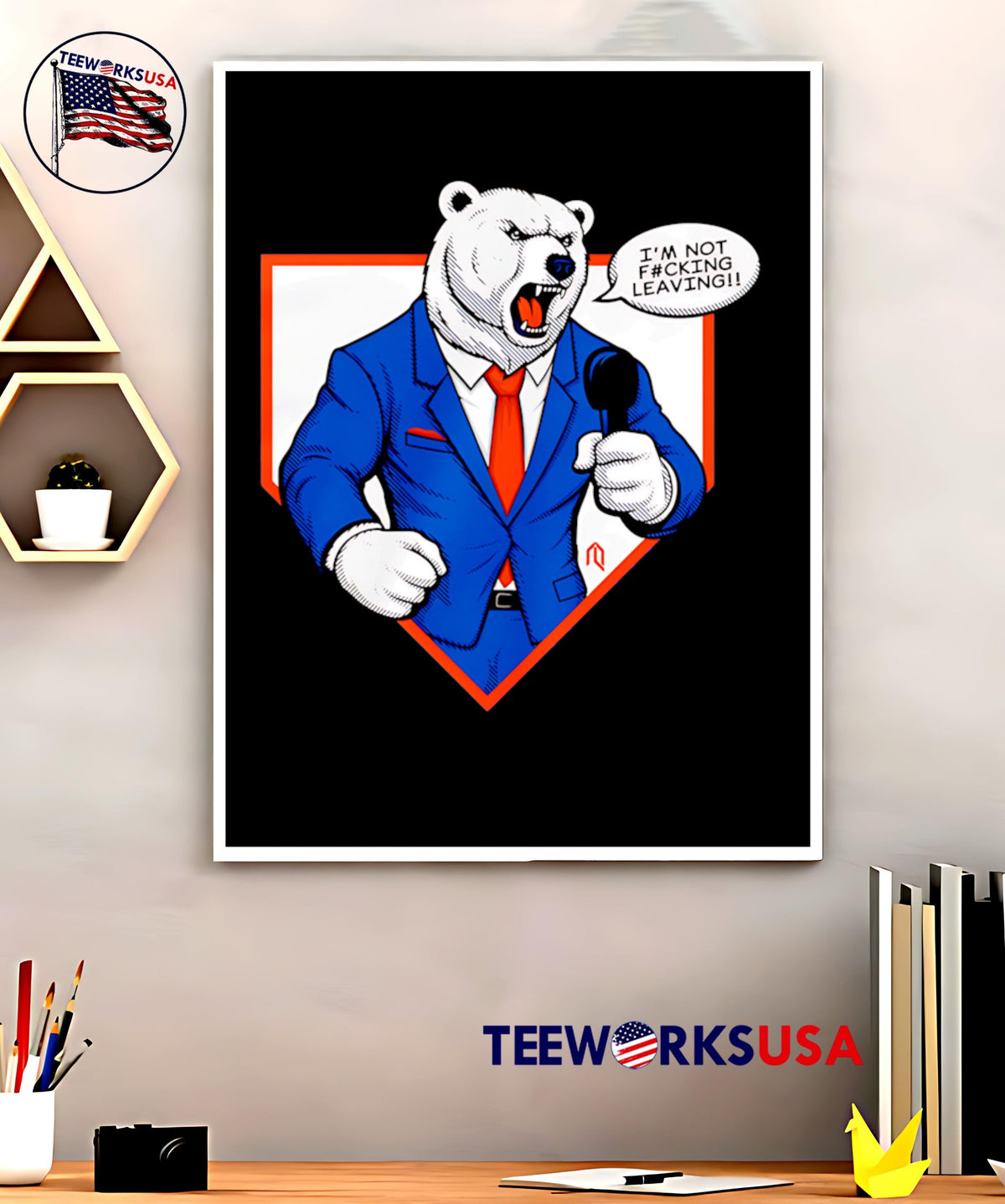Polar Bear I'm Not Fucking Leaving - Adult & Kids T-Shirts, Sweatshirts & Hoodies apparel design preview 5