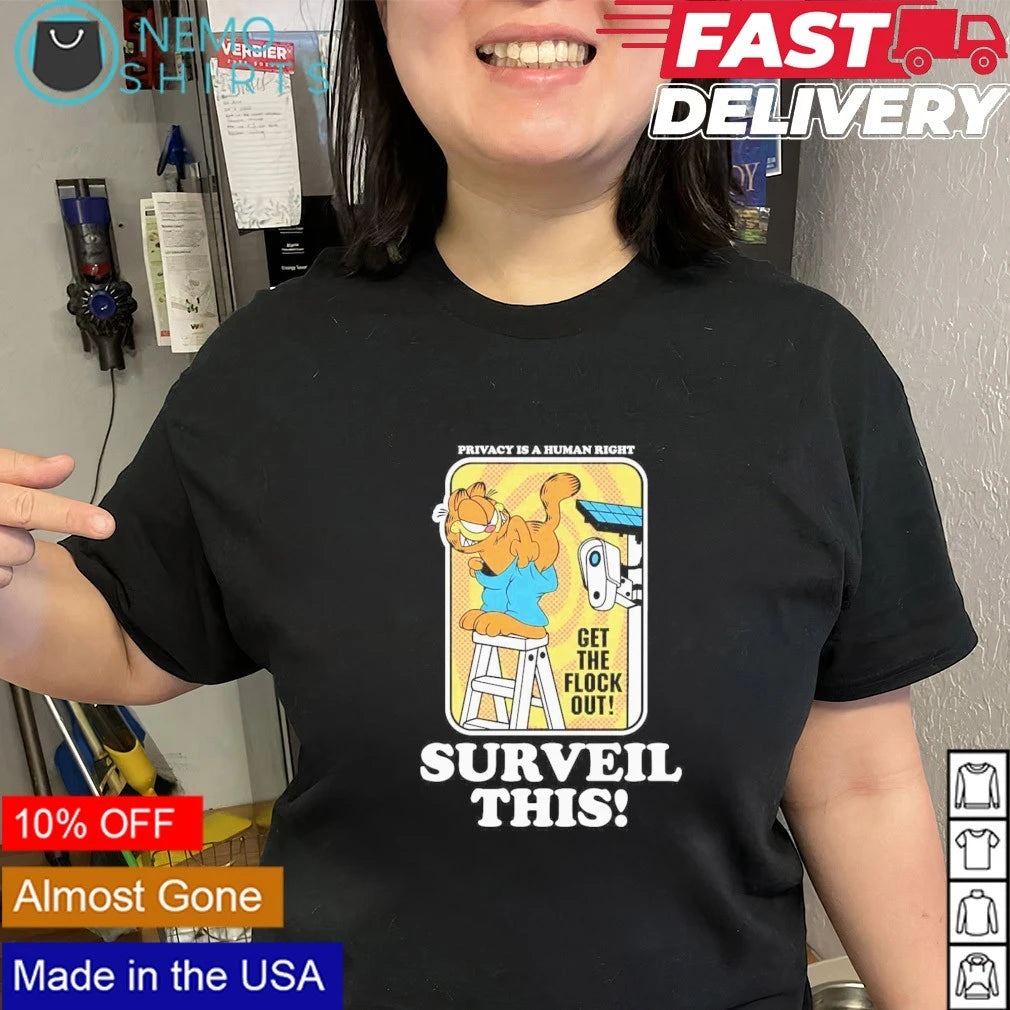 Fat Cat privacy is a human right get the flock out - Adult & Kids T-Shirts, Sweatshirts & Hoodies apparel design preview 2
