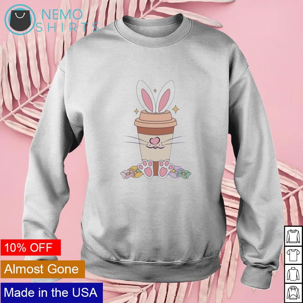 Silly bunny for coffee lovers Easter day - Adult & Kids T-Shirts, Sweatshirts & Hoodies apparel design preview 3