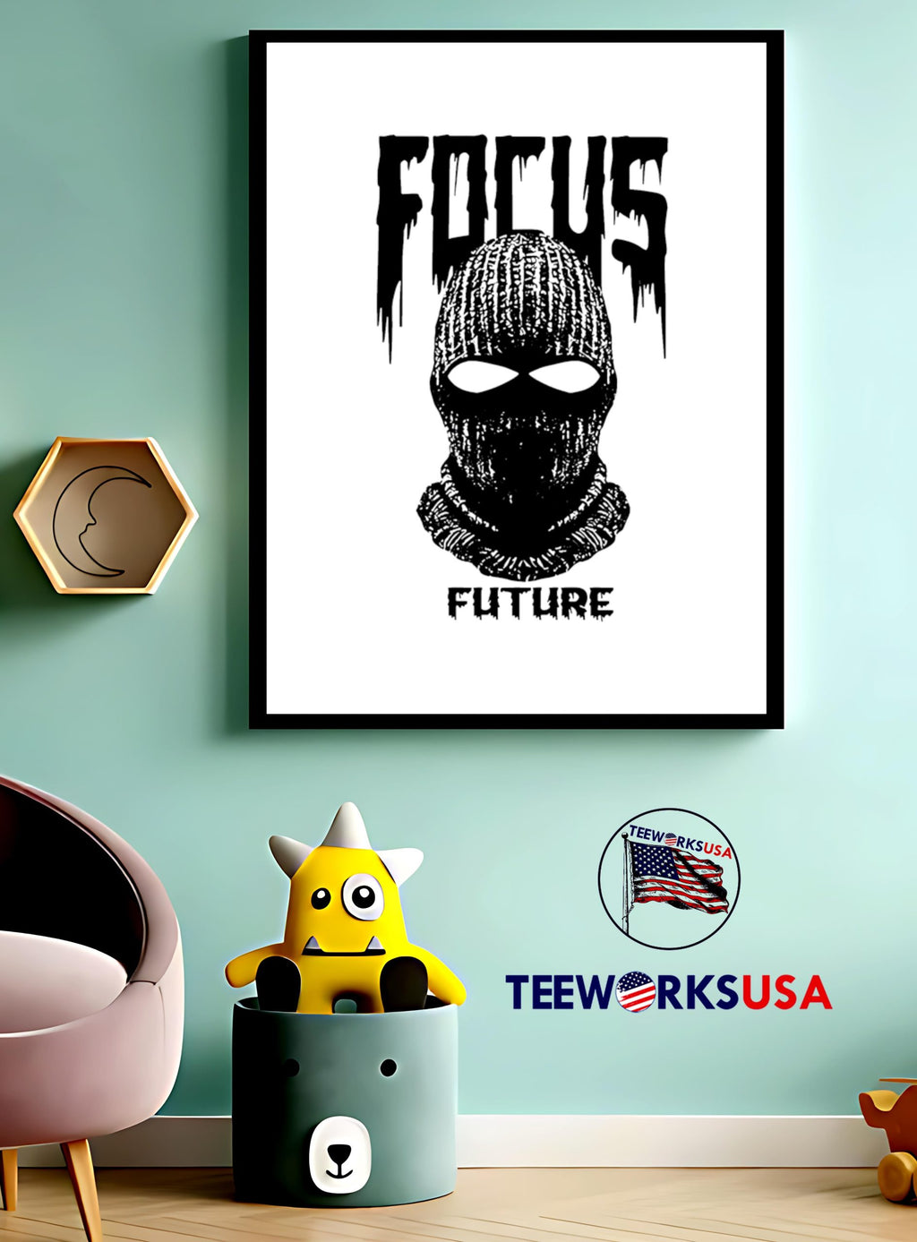 Focus Future hooded mask - Adult & Kids T-Shirts, Sweatshirts & Hoodies apparel design preview 4