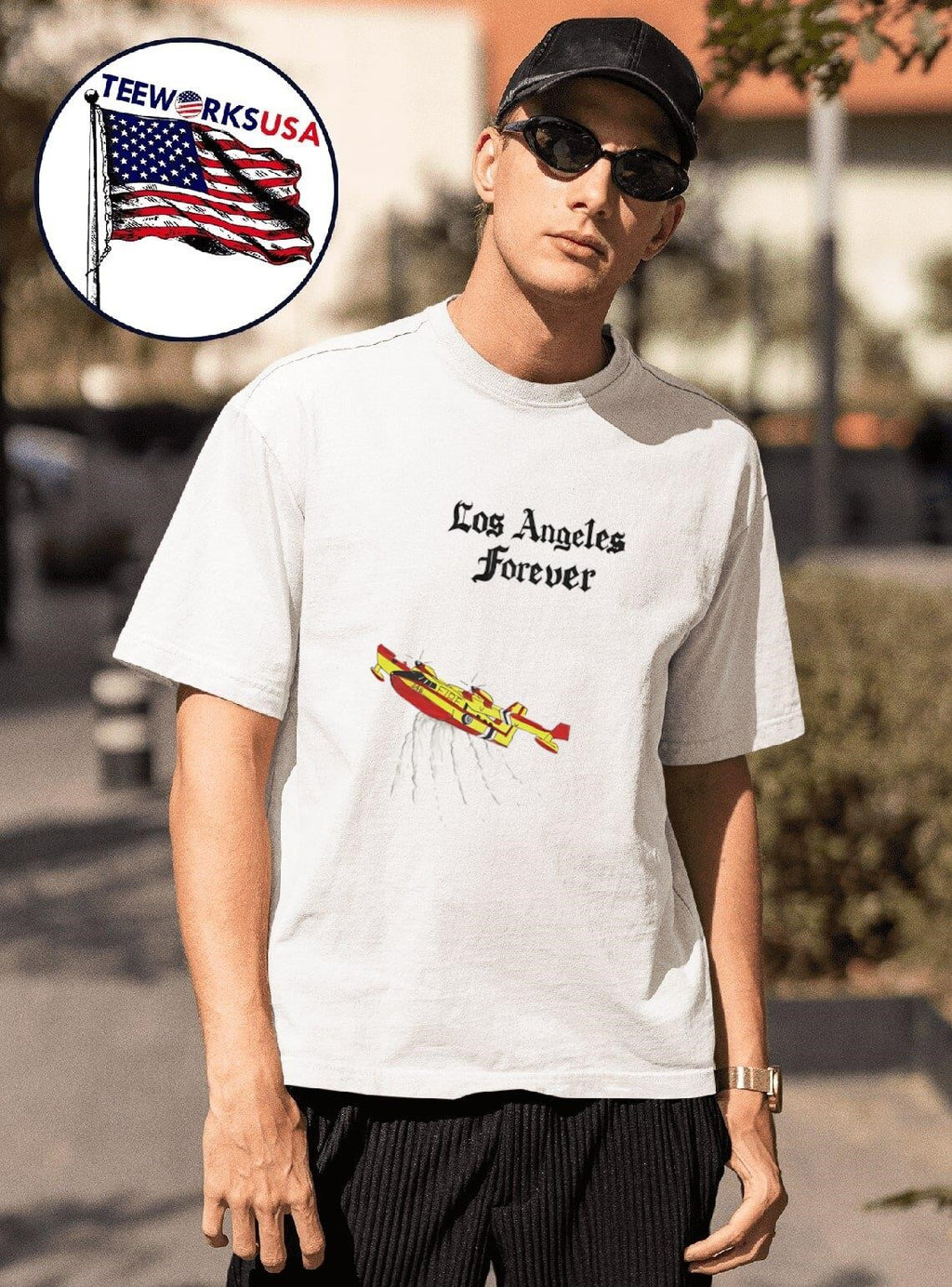 Los Angeles forever 246 plane - Adult & Kids T-Shirts, Sweatshirts & Hoodies apparel design preview 1