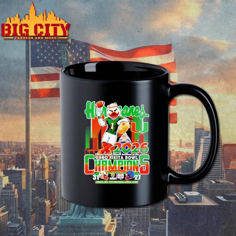 Miami Hurricanes CFP 2026 Fiesta Bowl Champions - Adult & Kids T-Shirts, Sweatshirts & Hoodies apparel design preview 3