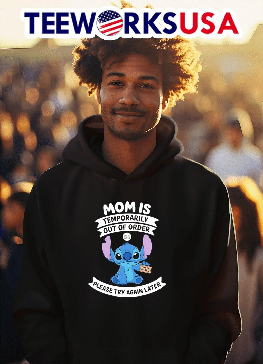 Stitch mom I temporarily out of order please try - Adult & Kids T-Shirts, Sweatshirts & Hoodies apparel design preview 2