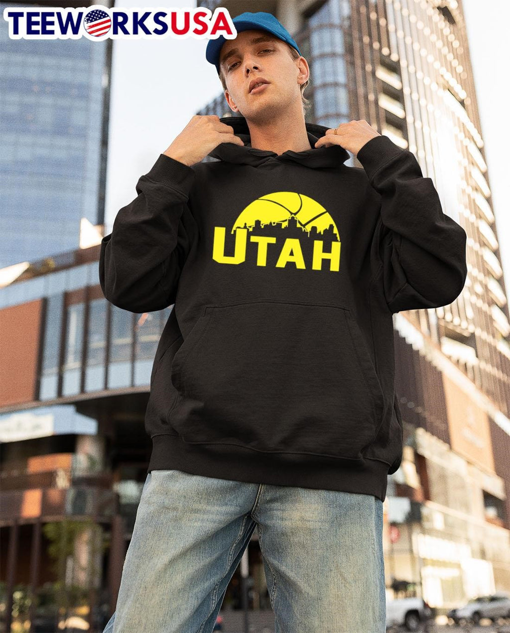 Utah Jazz Cityscape Skyline style 2025 - Adult & Kids T-Shirts, Sweatshirts & Hoodies apparel design preview 3