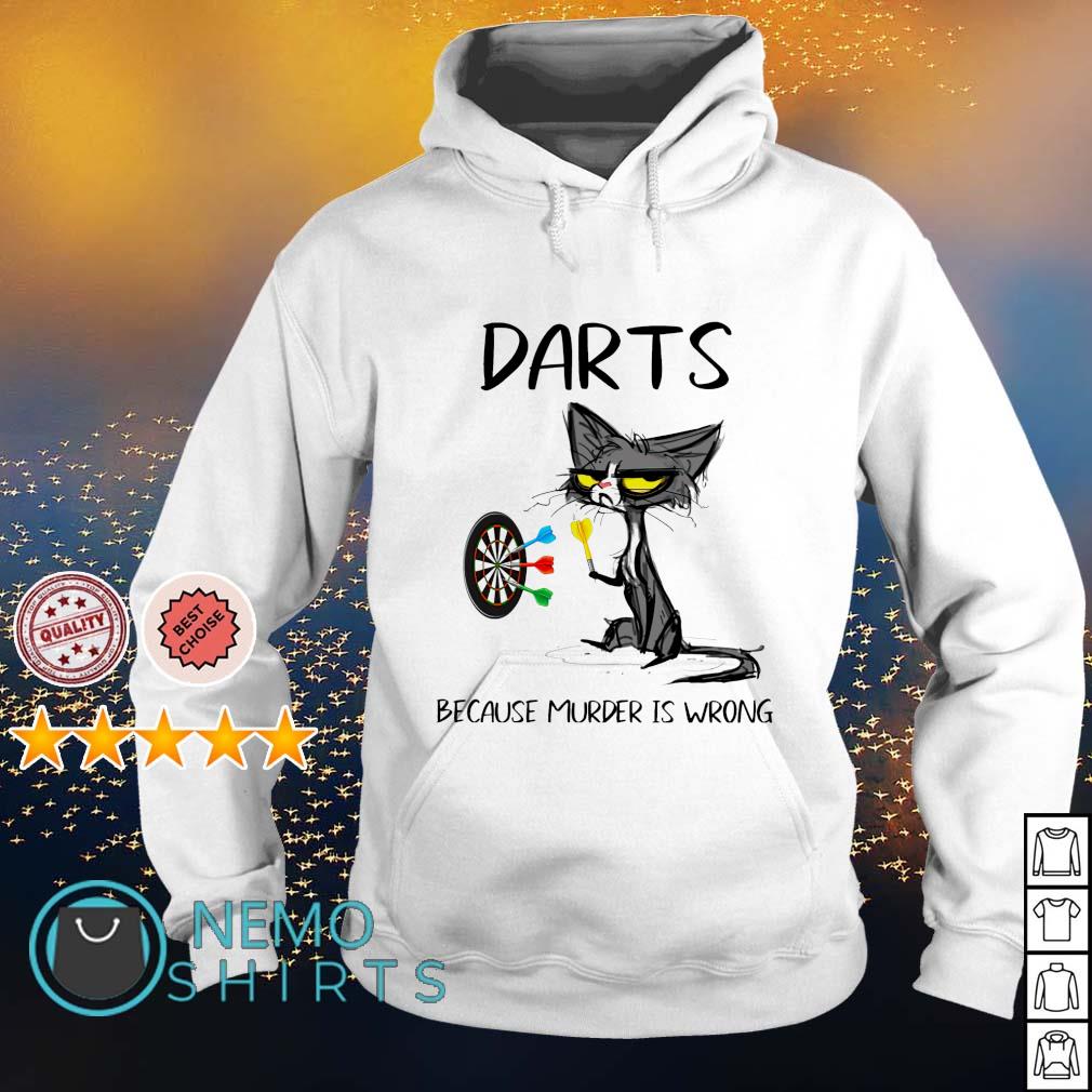 Cat darts because murder is wrong - Adult & Kids T-Shirts, Sweatshirts & Hoodies apparel design preview 2