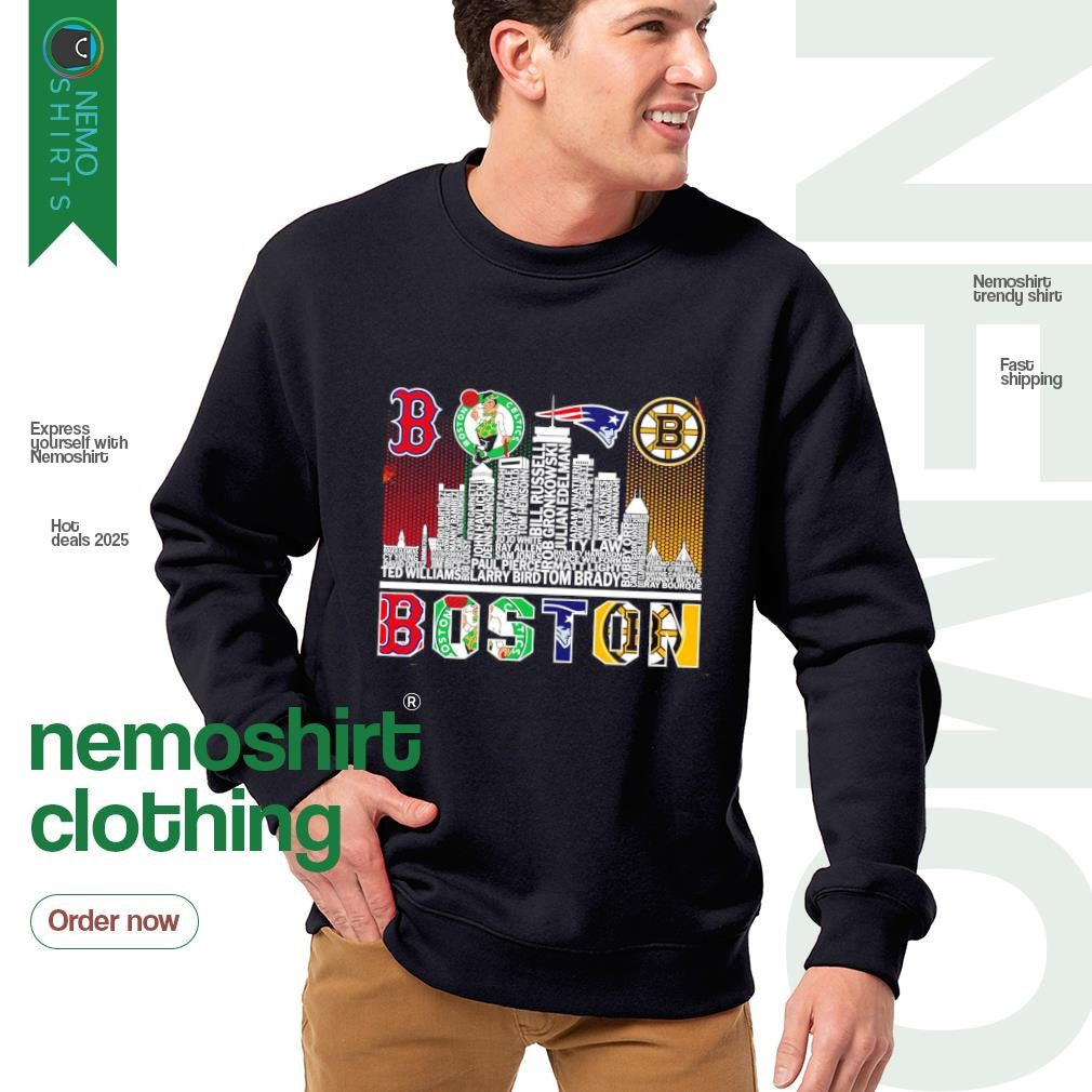 Boston sports Red Sox Celtics Patriots Bruins city - Adult & Kids T-Shirts, Sweatshirts & Hoodies apparel design preview 4