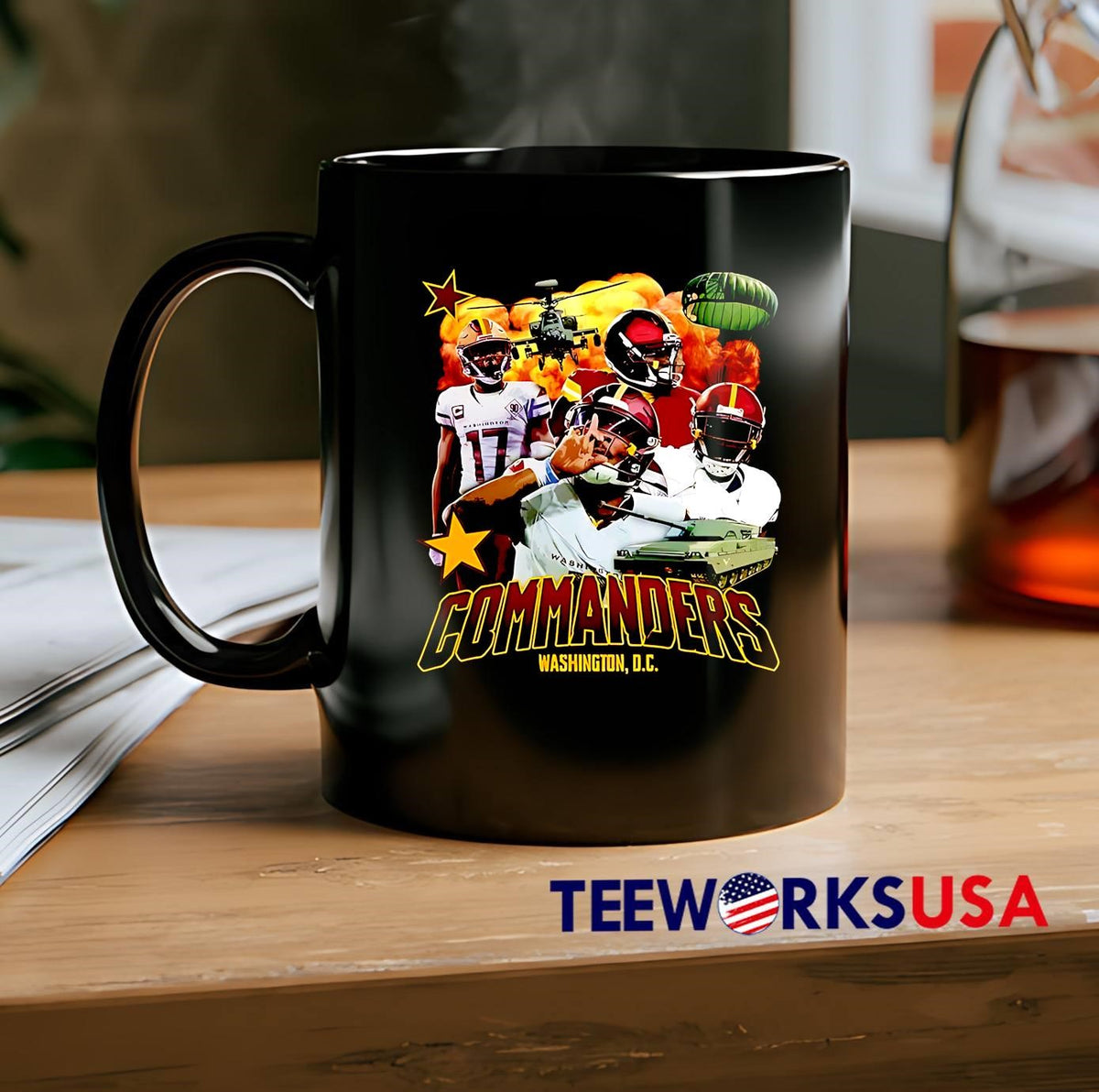 Commanders Washington D.C. Military Tank Football - Adult & Kids T-Shirts, Sweatshirts & Hoodies apparel design preview 2