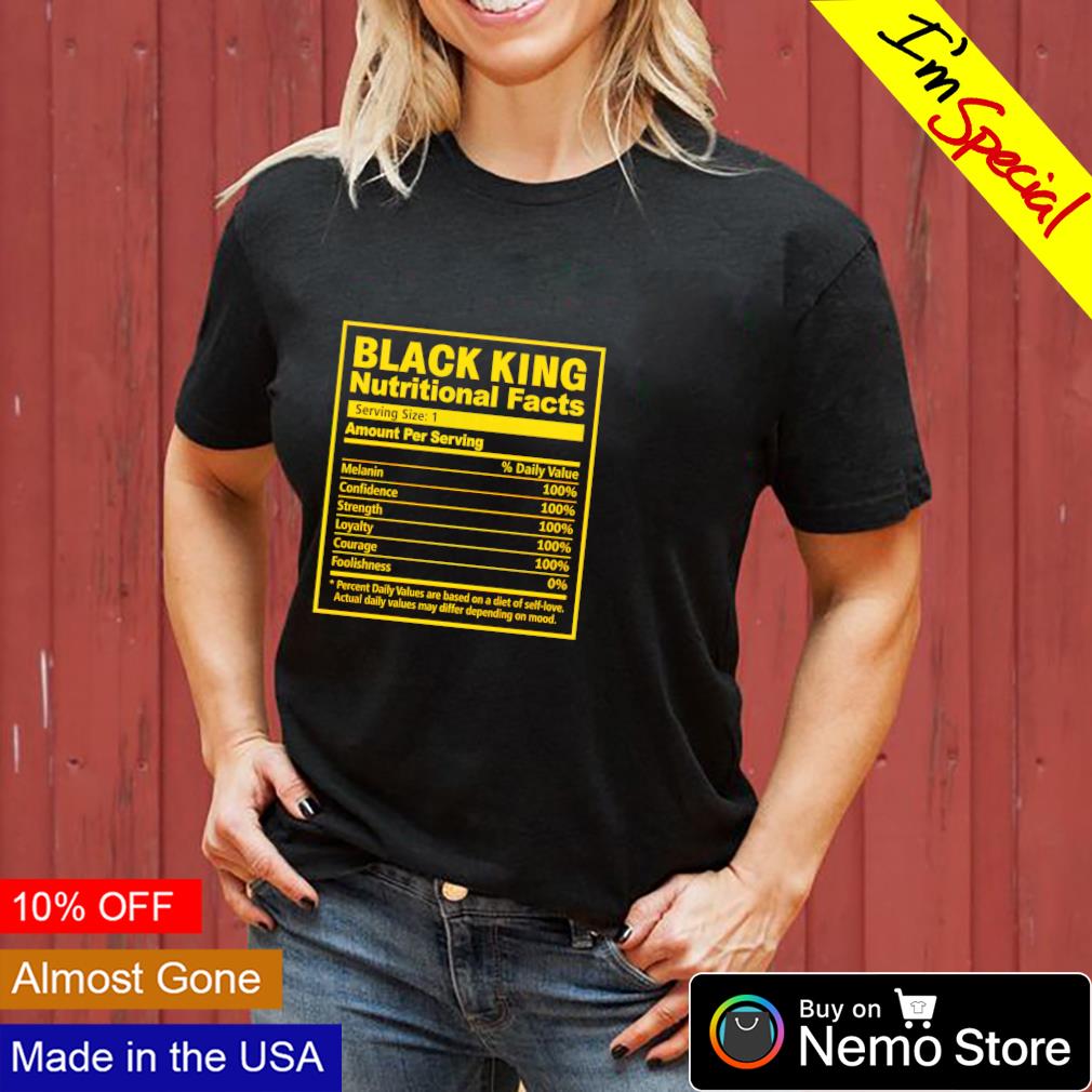 Black king nutritional facts - Adult & Kids T-Shirts, Sweatshirts & Hoodies apparel design preview 3