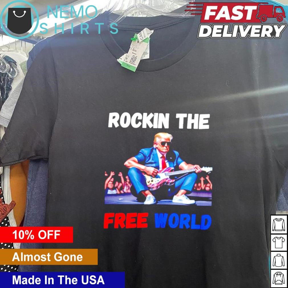 Trump rocking the free world - Adult & Kids T-Shirts, Sweatshirts & Hoodies apparel design preview 5
