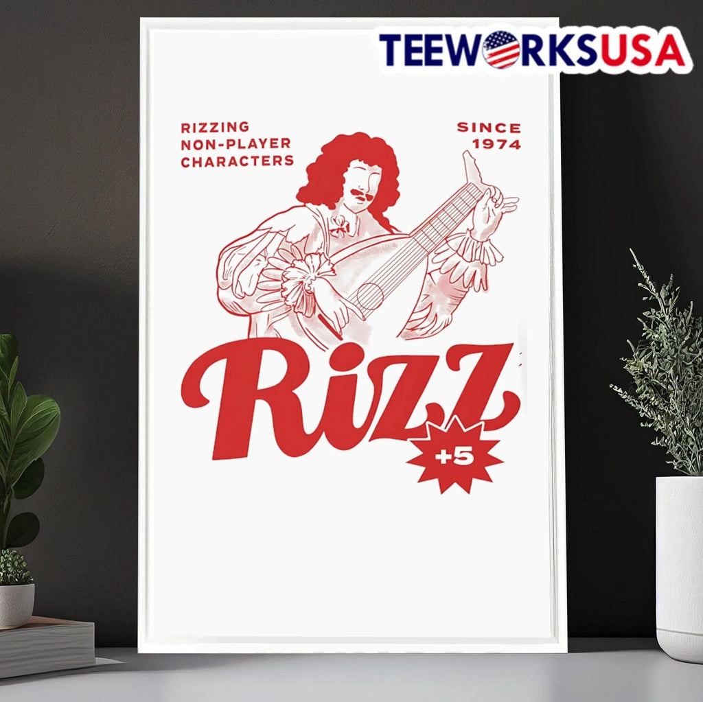Rizzing Non-Player Characters Since 1974 Rizz Bard - Adult & Kids T-Shirts, Sweatshirts & Hoodies apparel design preview 6