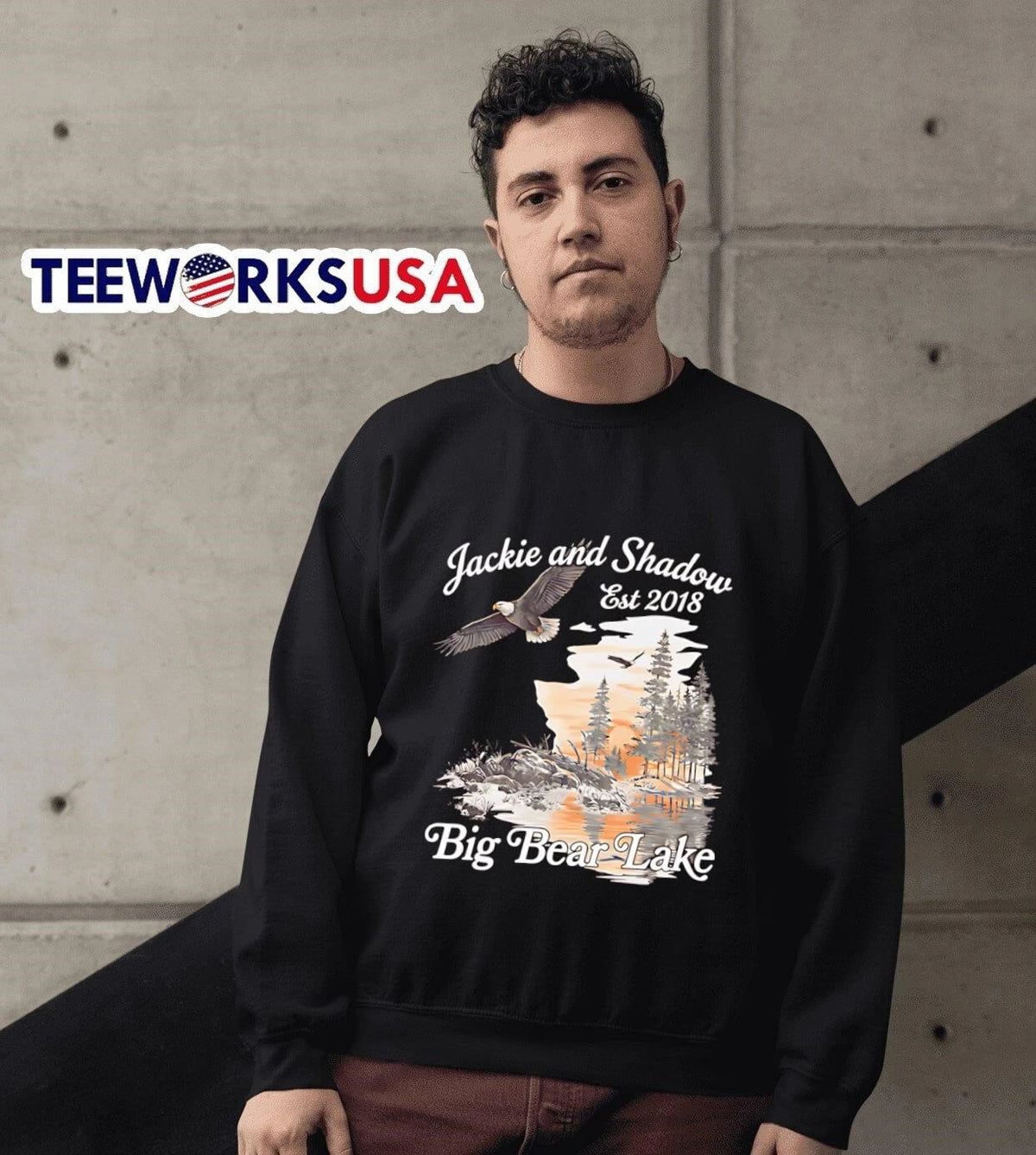Jackie And Shadow Est 2018 Big Bear Lake Bald Eagles - Adult & Kids T-Shirts, Sweatshirts & Hoodies apparel design preview 6