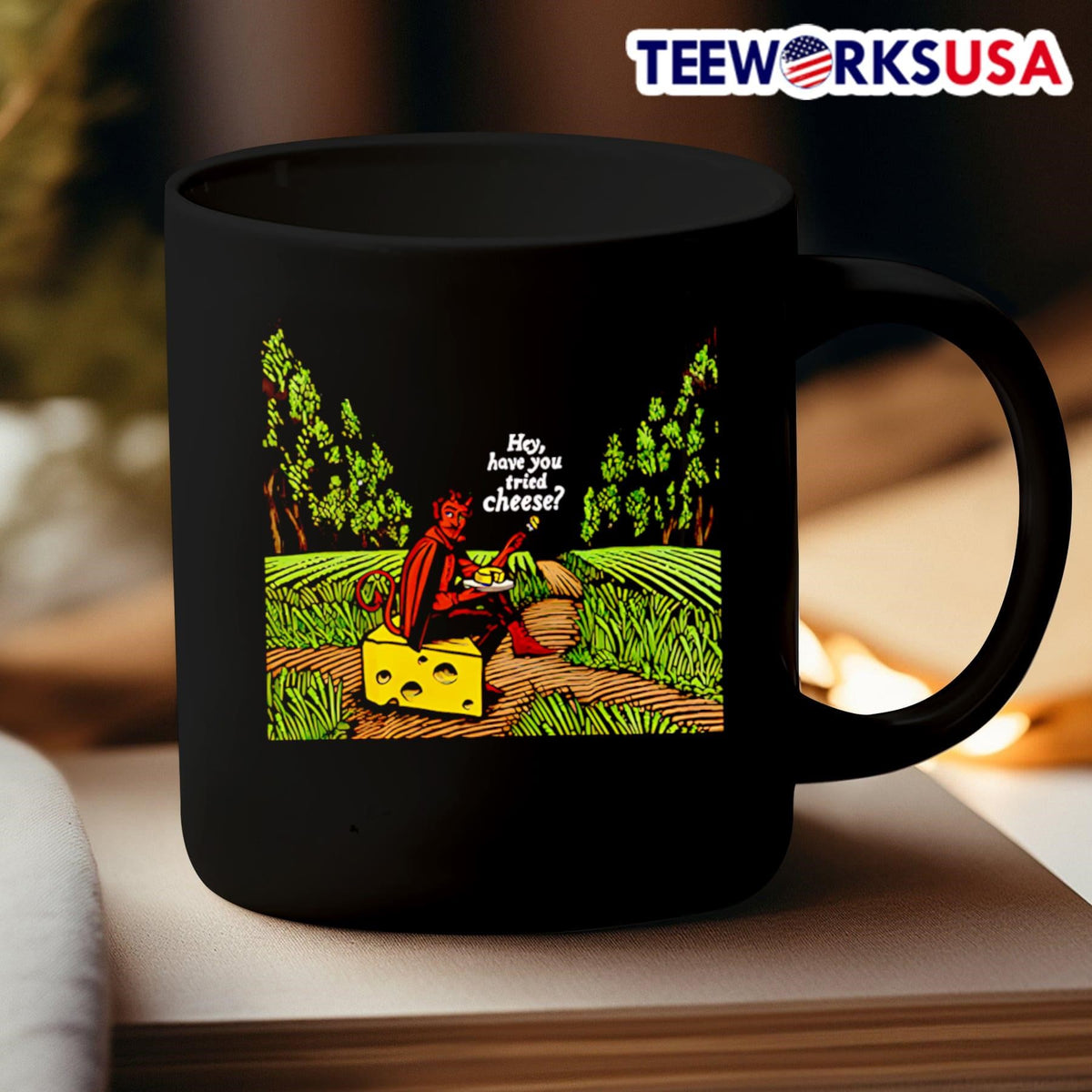 Hey have you tried cheese devil - Adult & Kids T-Shirts, Sweatshirts & Hoodies apparel design preview 3