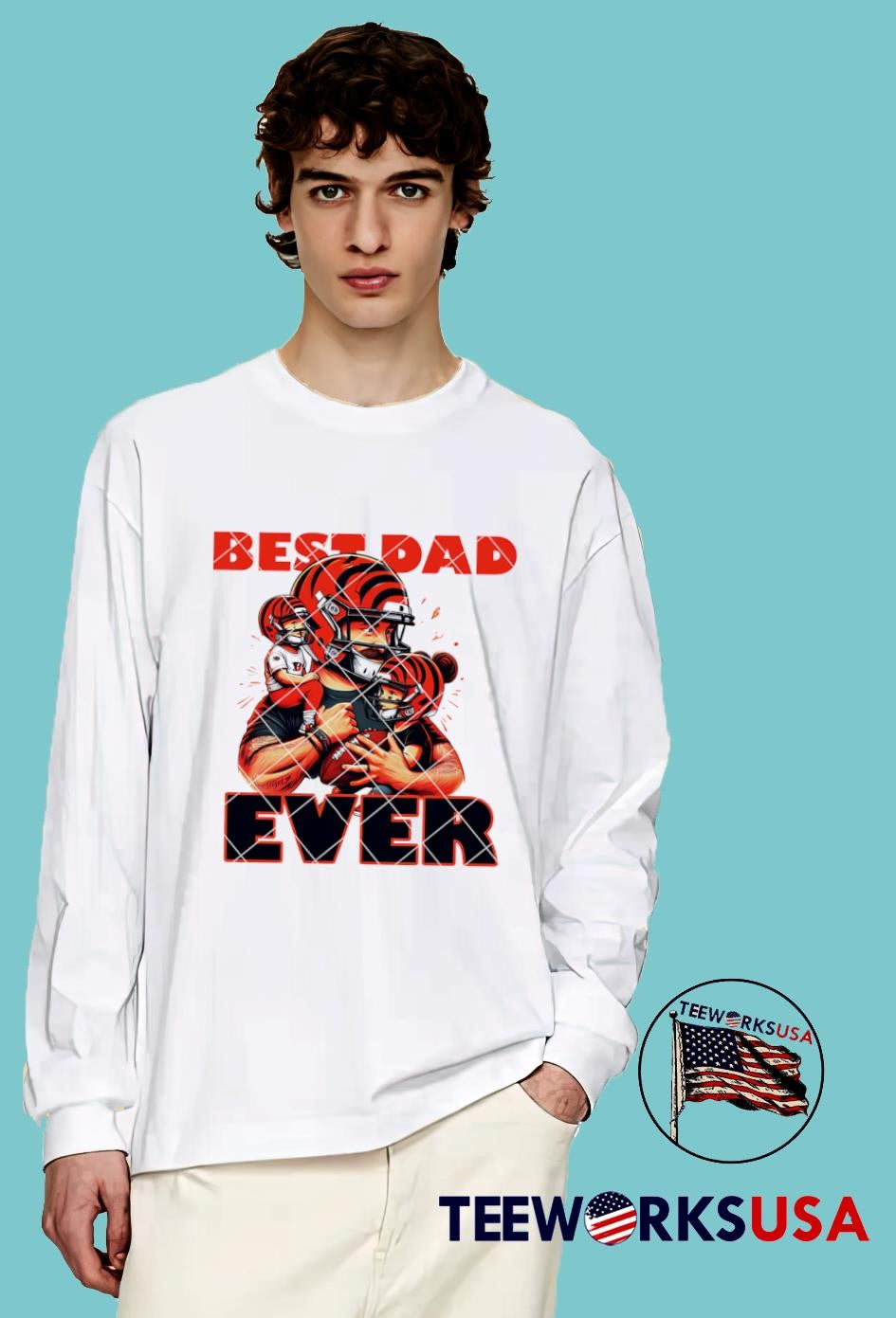 Cincinnati Bengals Best Dad Ever - Adult & Kids T-Shirts, Sweatshirts & Hoodies apparel design preview 4