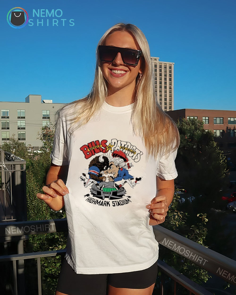 Buffalo Bills vs New England Patriots Highmark - Adult & Kids T-Shirts, Sweatshirts & Hoodies apparel design preview 6