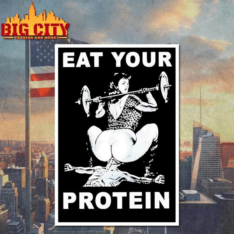 Eat You Protein For Gym-Goers Vintage - Adult & Kids T-Shirts, Sweatshirts & Hoodies apparel design preview 4