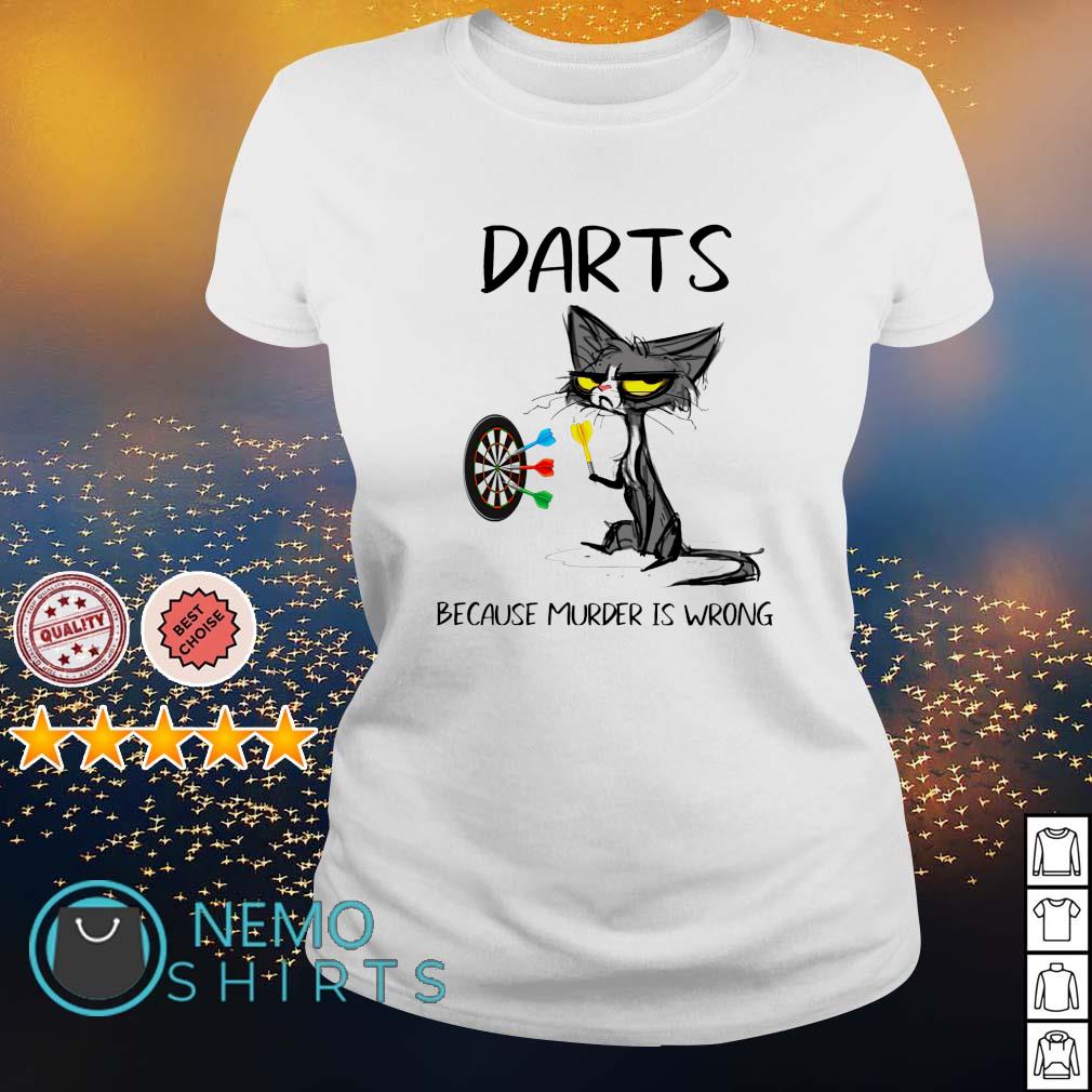 Cat darts because murder is wrong - Adult & Kids T-Shirts, Sweatshirts & Hoodies apparel design preview 3