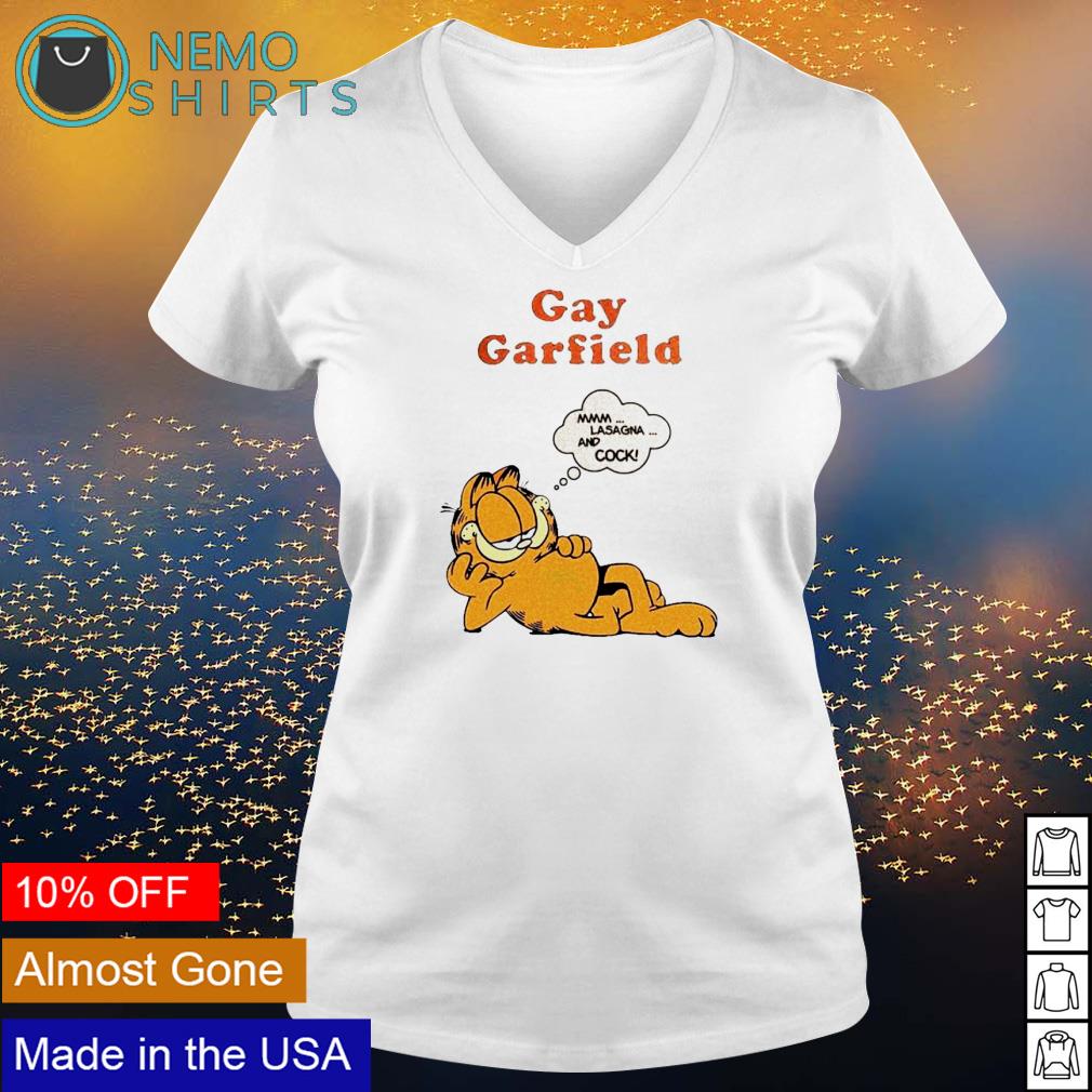 Gay Garfield mmm lasagna cock - Adult & Kids T-Shirts, Sweatshirts & Hoodies apparel design preview 5