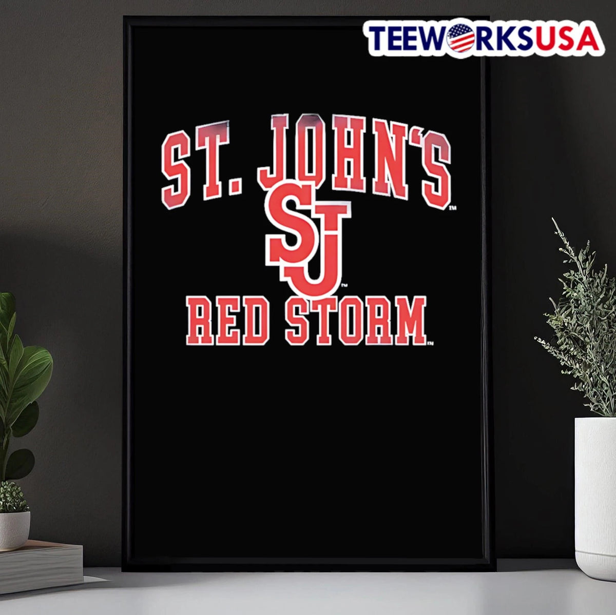 St. John's SJ Red Storm Slam - Adult & Kids T-Shirts, Sweatshirts & Hoodies apparel design preview 5