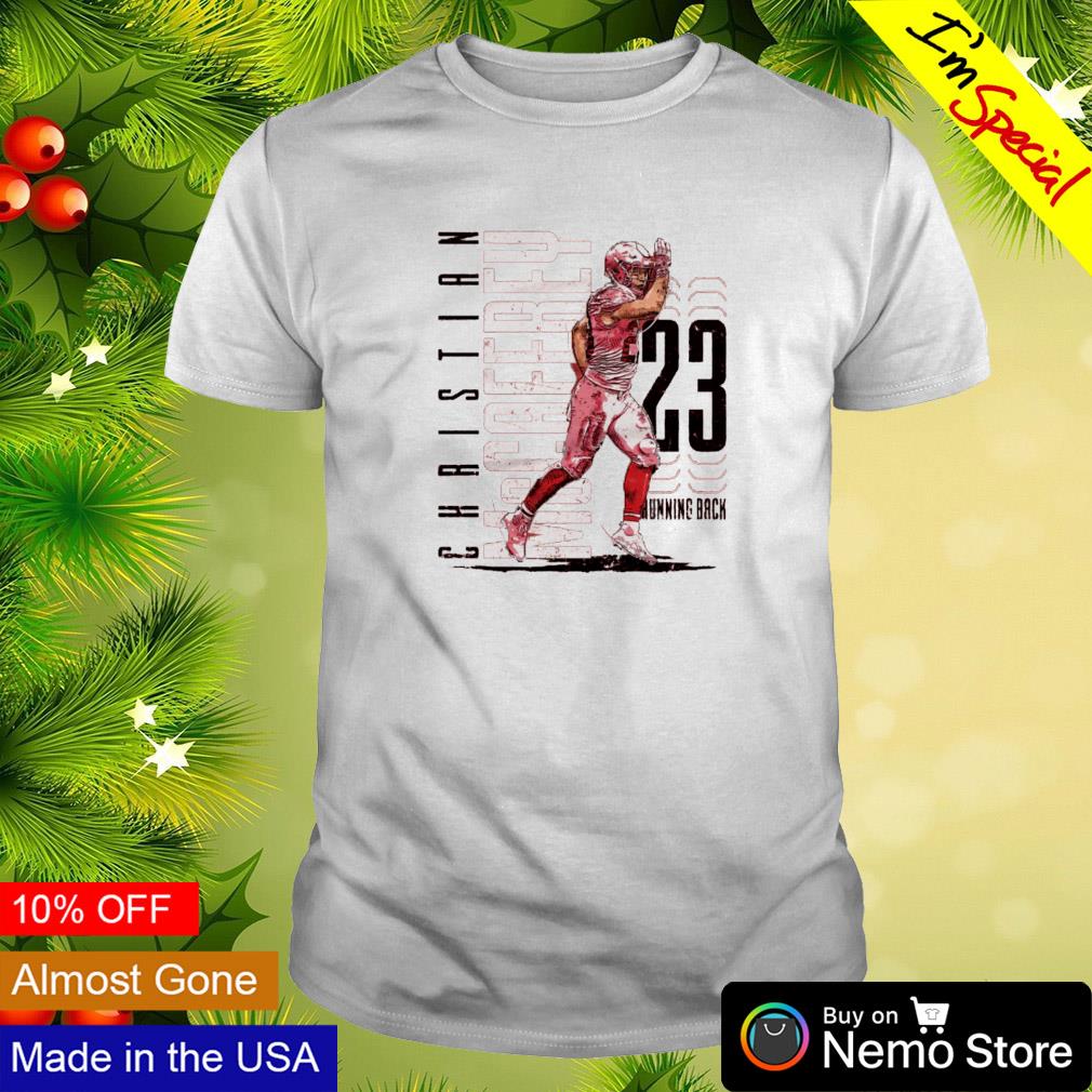 Shark attack Christian McCaffrey San Francisco 49ers - Adult & Kids T-Shirts, Sweatshirts & Hoodies apparel design preview 1