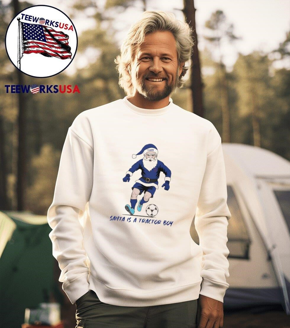 Santa Claus is a tractor boy soccer - Adult & Kids T-Shirts, Sweatshirts & Hoodies apparel design preview 3