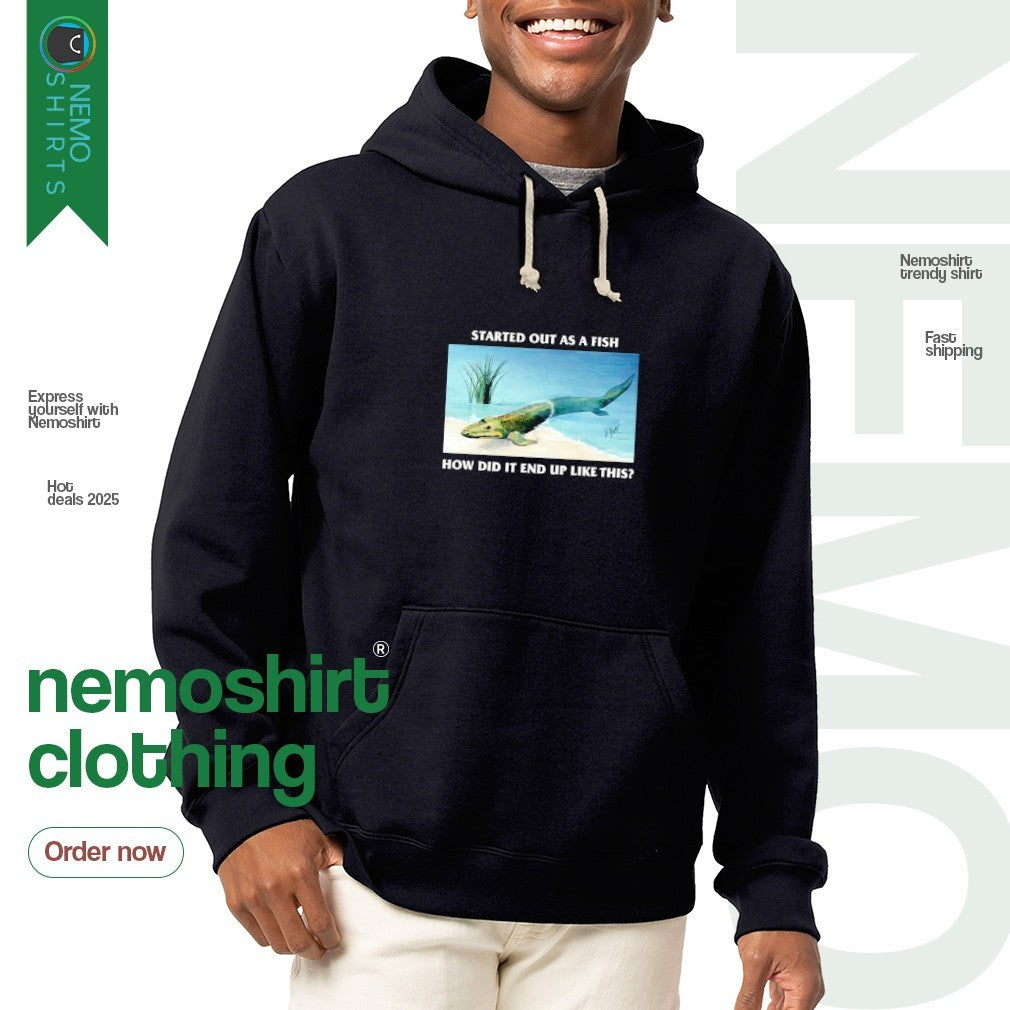 Started out as a fish how did it end up like this - Adult & Kids T-Shirts, Sweatshirts & Hoodies apparel design preview 2