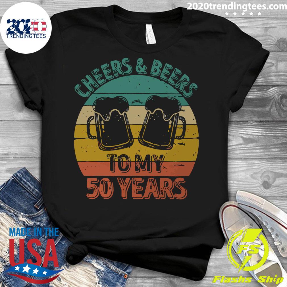 Cheers And Beers To My 50 Years - Adult & Kids T-Shirts, Sweatshirts & Hoodies apparel design preview 3
