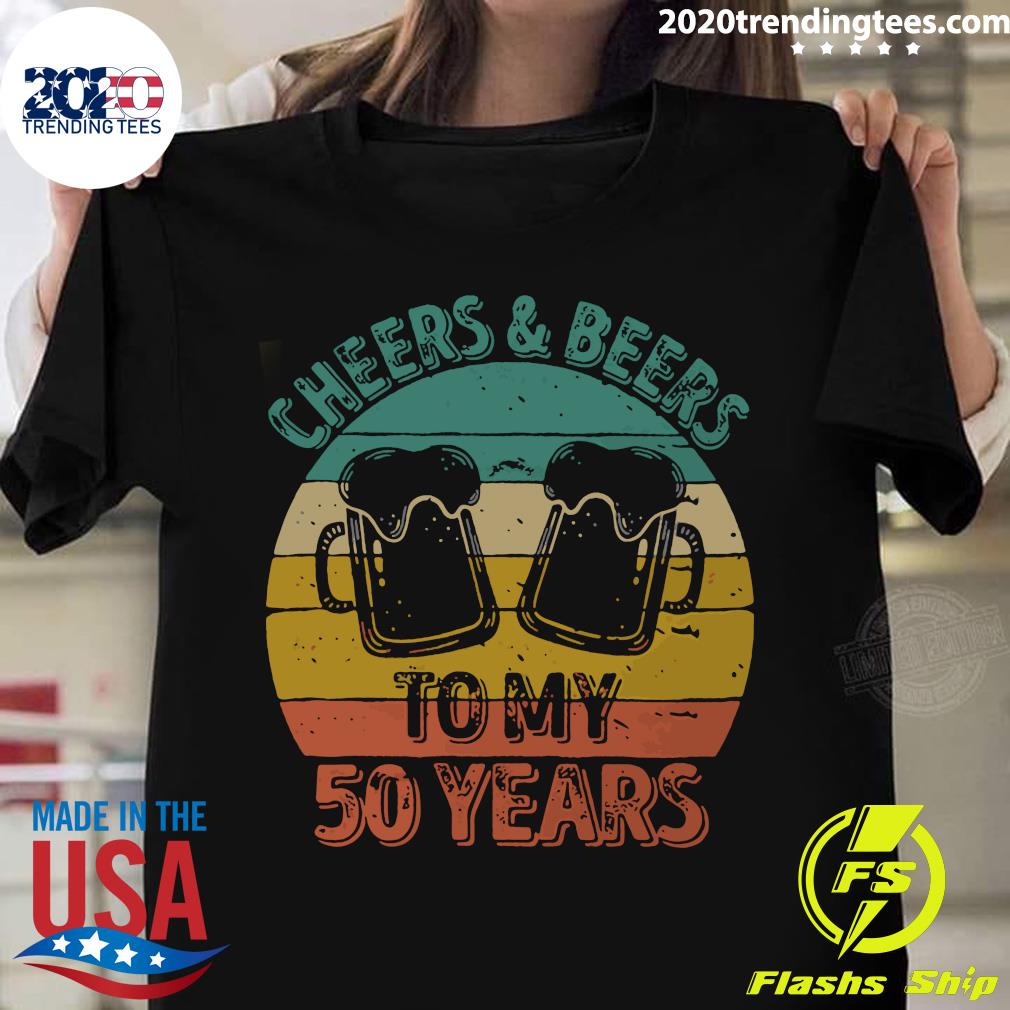 Cheers And Beers To My 50 Years - Adult & Kids T-Shirts, Sweatshirts & Hoodies apparel design preview 1