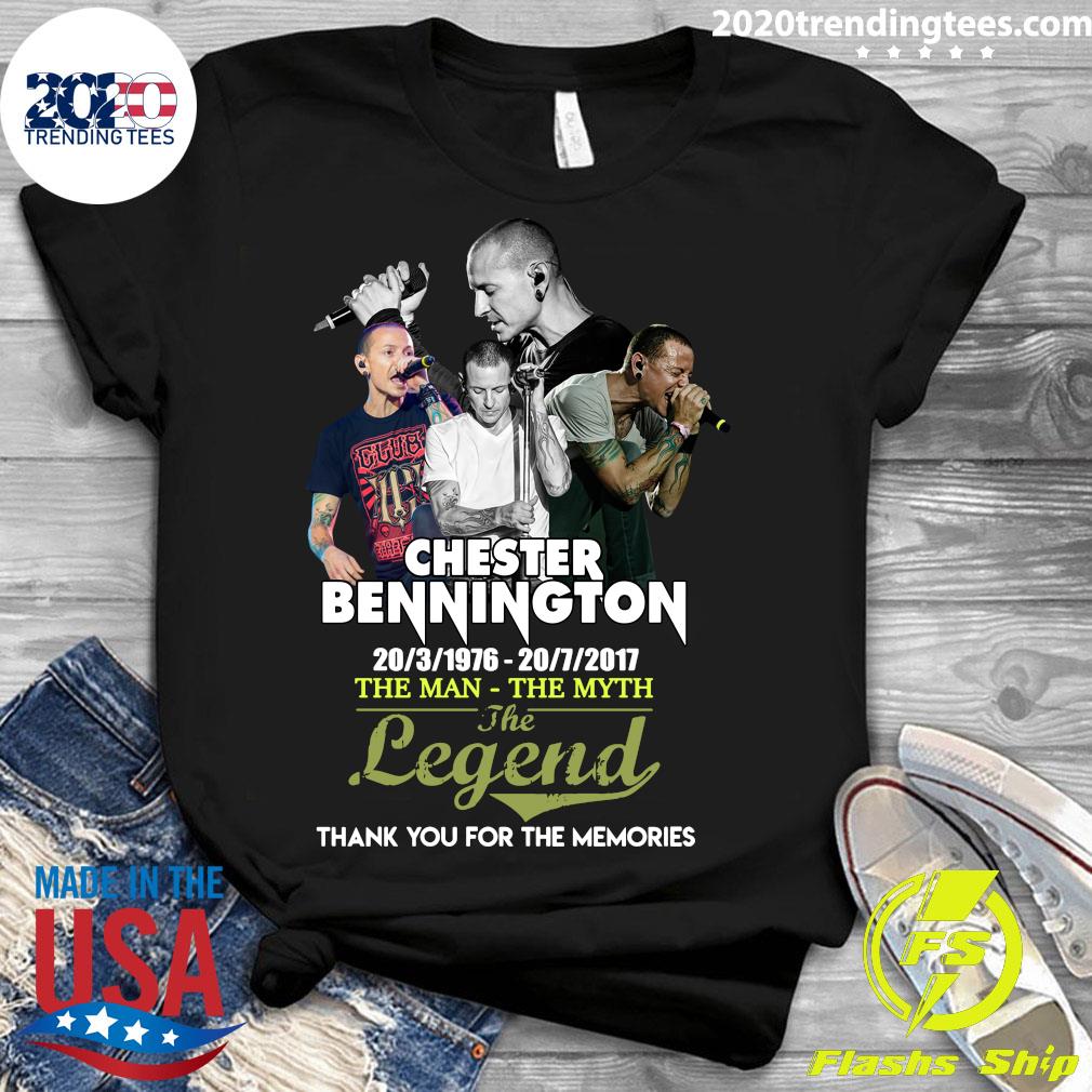 Chester Bennington 1976 2017 The Man Myth Legend - Adult & Kids T-Shirts, Sweatshirts & Hoodies apparel design preview 3