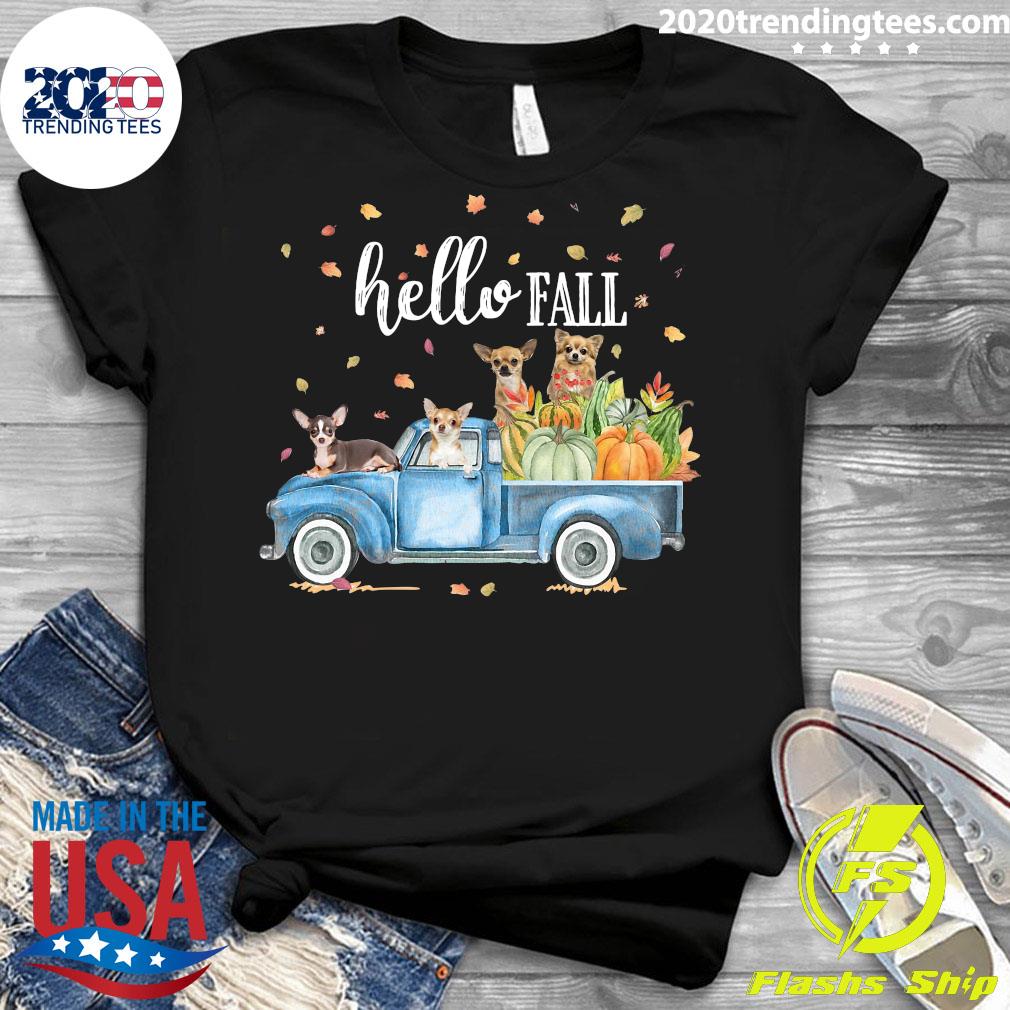 Chihuahua Hello Fall - Adult & Kids T-Shirts, Sweatshirts & Hoodies apparel design preview 3