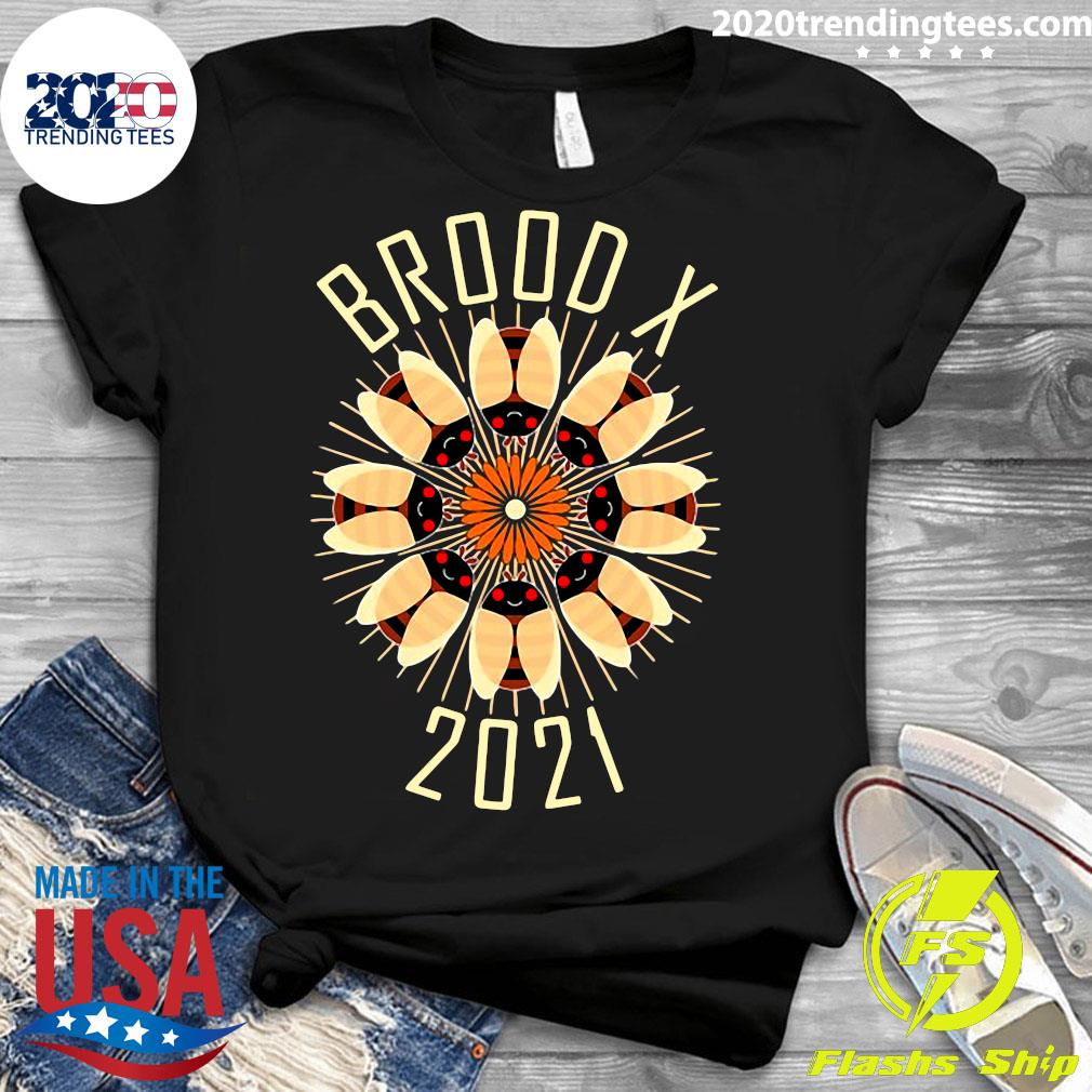 Cicada Mandala Brood X 2021 Eastern Usa Bug - Adult & Kids T-Shirts, Sweatshirts & Hoodies apparel design preview 3
