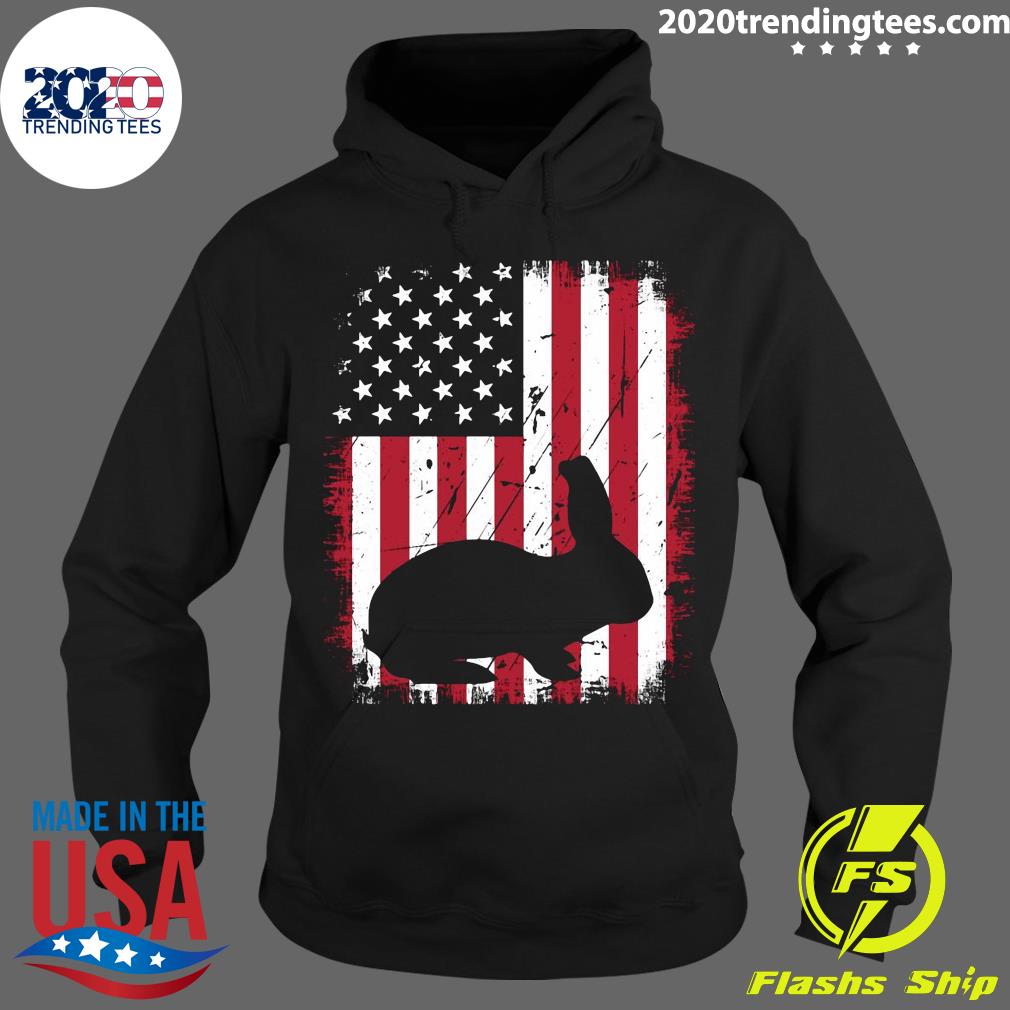 Cool Bunny Animals Retro USA American Flag - Adult & Kids T-Shirts, Sweatshirts & Hoodies apparel design preview 2