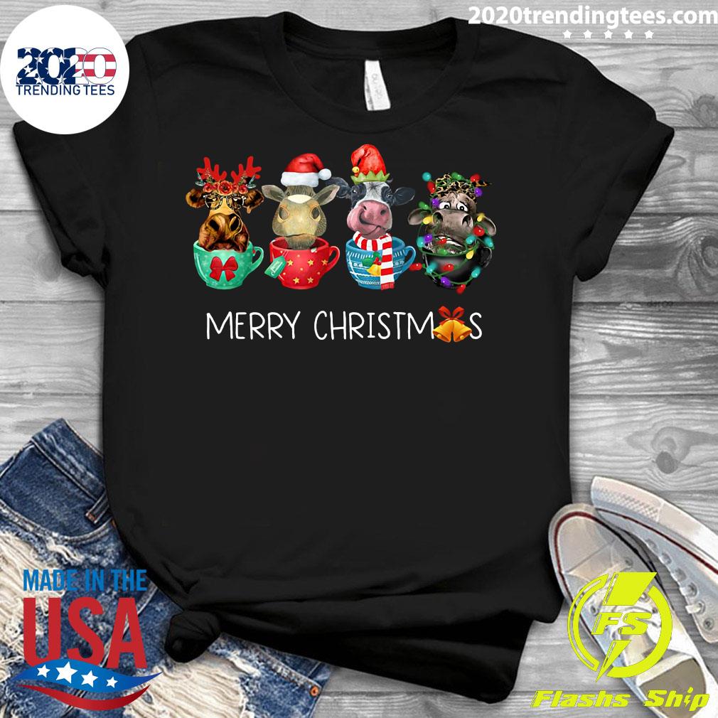 Cow Merry Christmas - Adult & Kids T-Shirts, Sweatshirts & Hoodies apparel design preview 3
