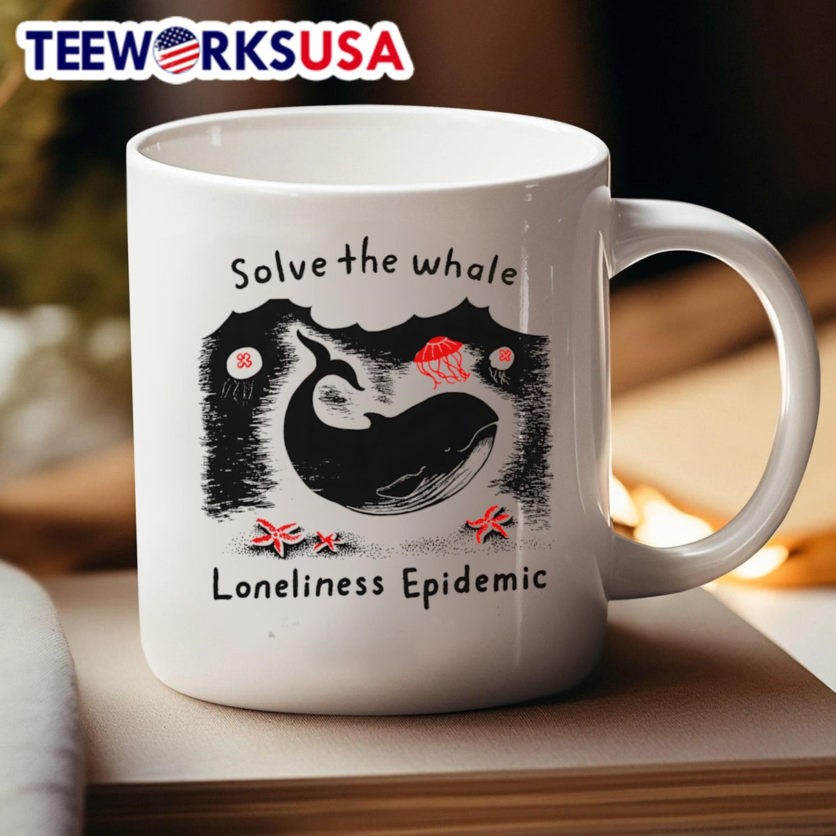 Solve The Whale Loneliness Epidemic - Adult & Kids T-Shirts, Sweatshirts & Hoodies apparel design preview 4