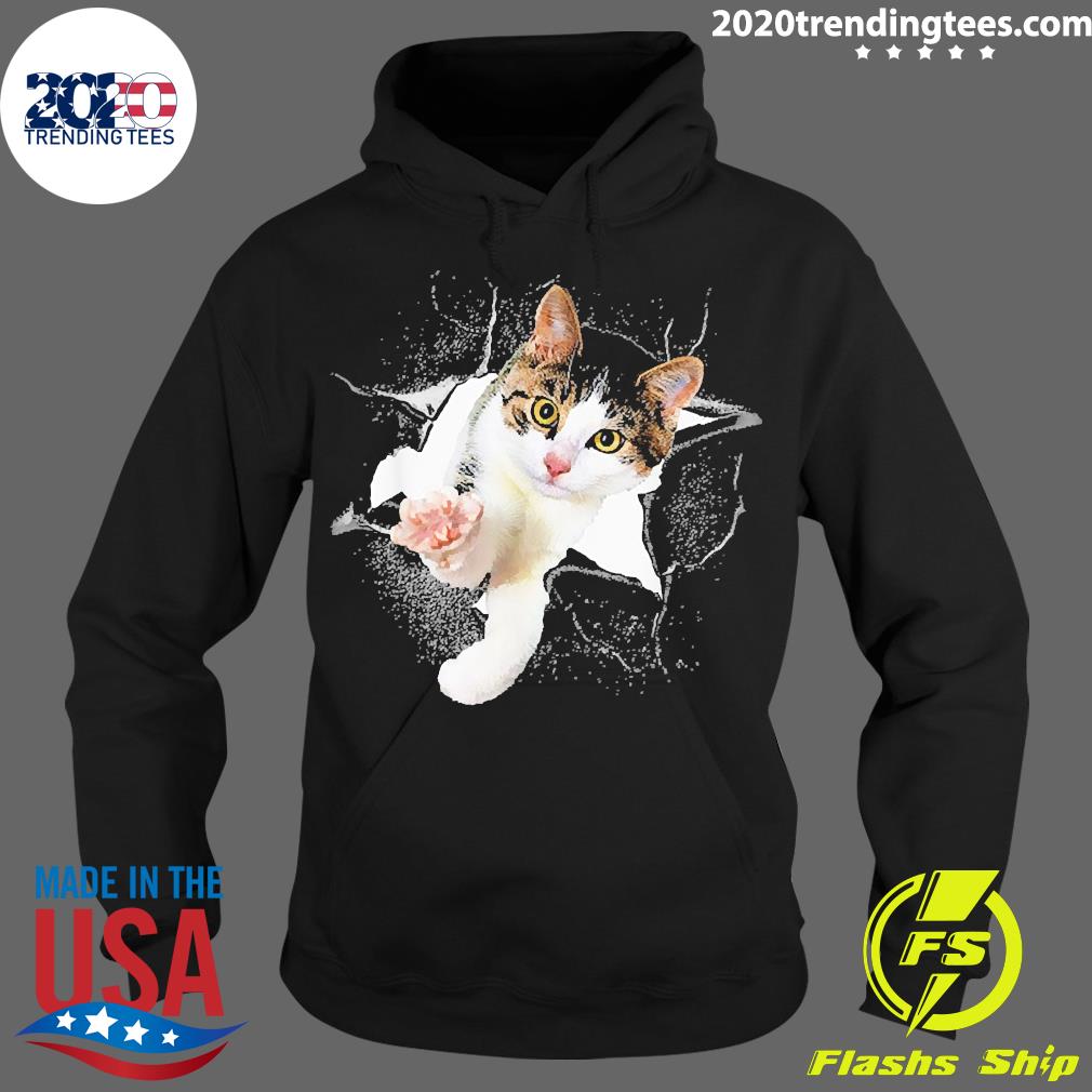 Cute Kitty Cat Poking - Adult & Kids T-Shirts, Sweatshirts & Hoodies apparel design preview 2