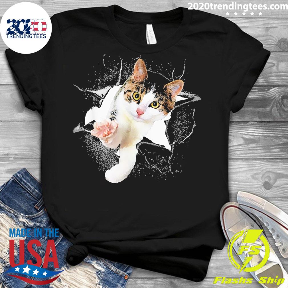 Cute Kitty Cat Poking - Adult & Kids T-Shirts, Sweatshirts & Hoodies apparel design preview 3
