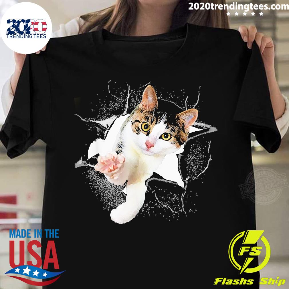 Cute Kitty Cat Poking - Adult & Kids T-Shirts, Sweatshirts & Hoodies apparel design preview 1