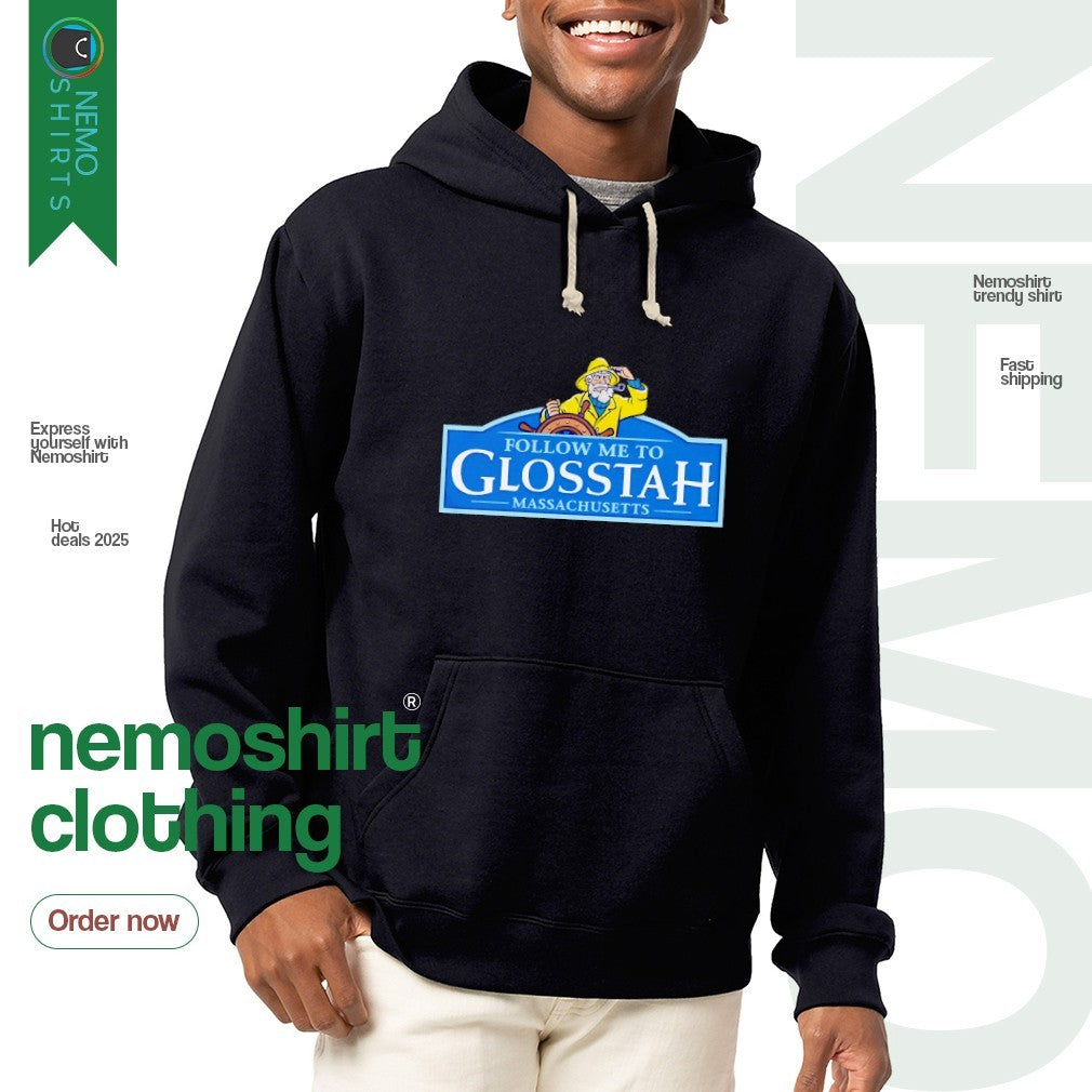 Follow me to Glosstah Massachusetts logo - Adult & Kids T-Shirts, Sweatshirts & Hoodies apparel design preview 2